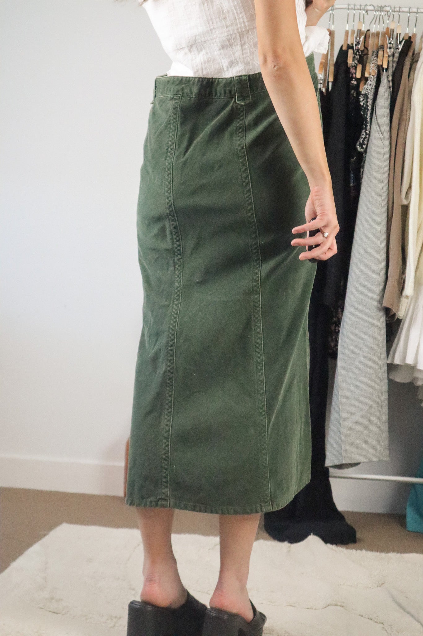 Vintage x Corduroy Maxi Skirt (XL)