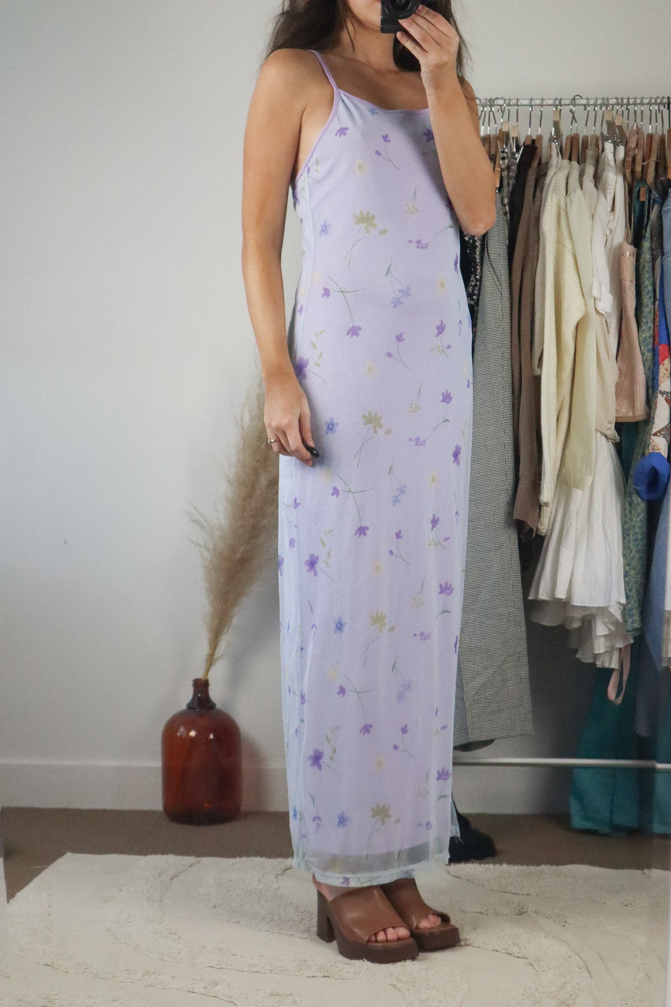 Vintage x Vintage Flower Mesh Maxi Dress (6/8)