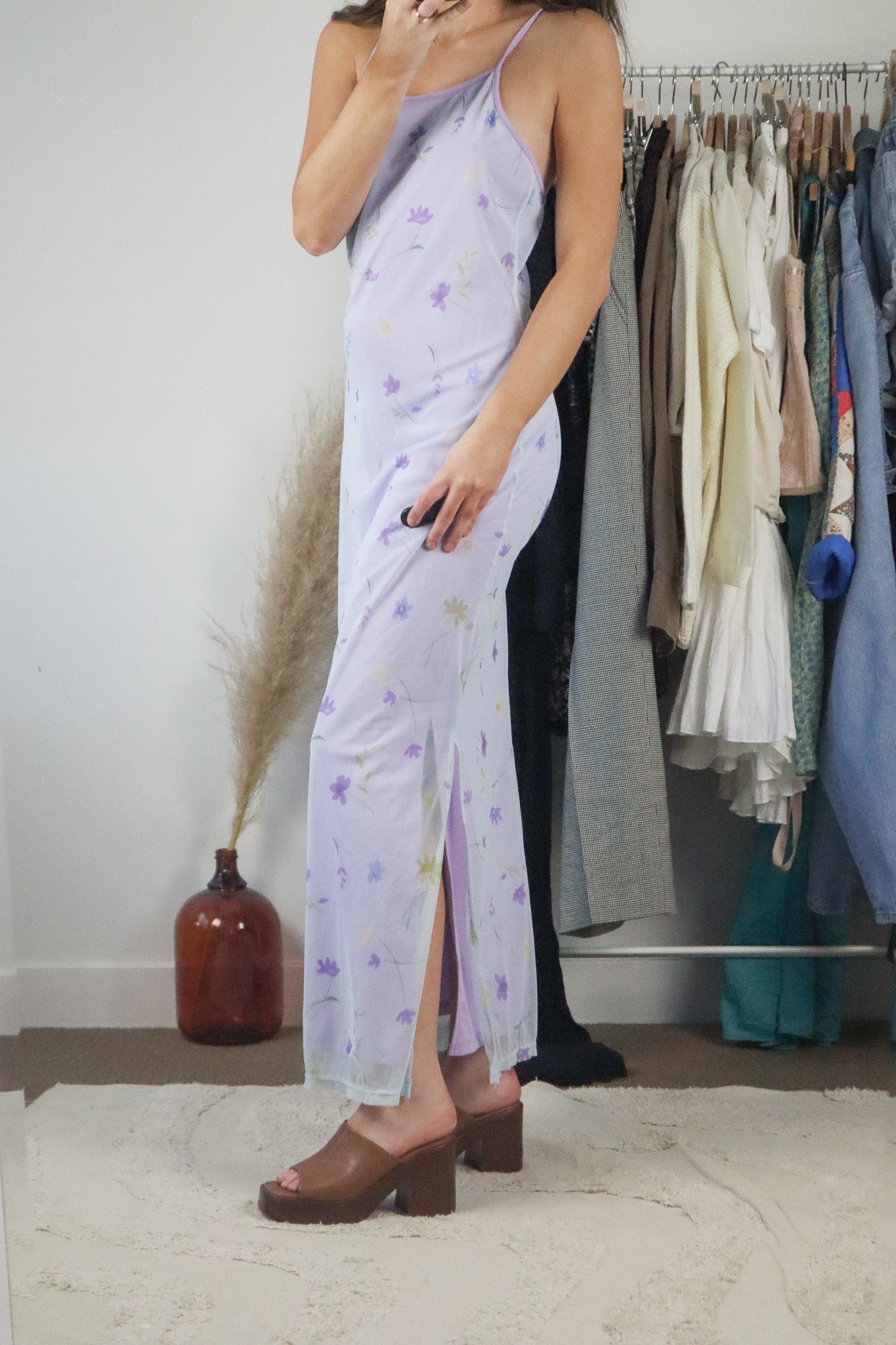 Vintage x Vintage Flower Mesh Maxi Dress (6/8)