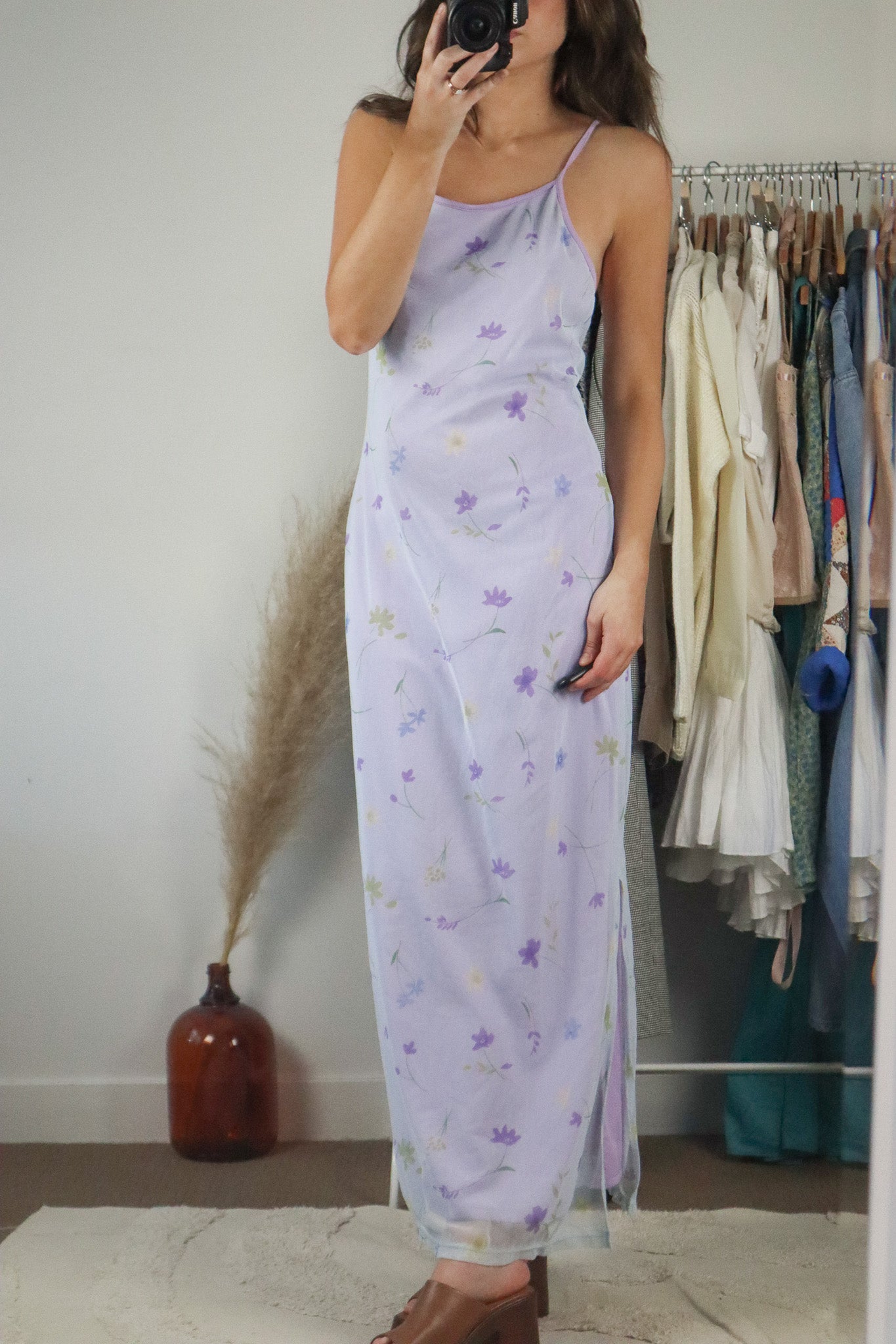 Vintage x Vintage Flower Mesh Maxi Dress (6/8)