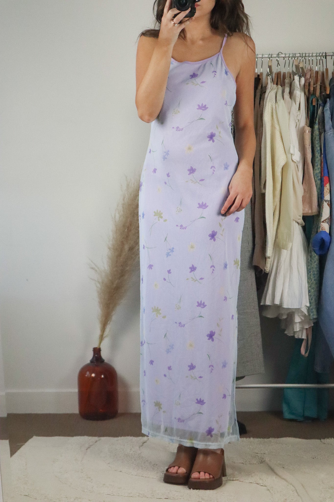 Vintage x Vintage Flower Mesh Maxi Dress (6/8)