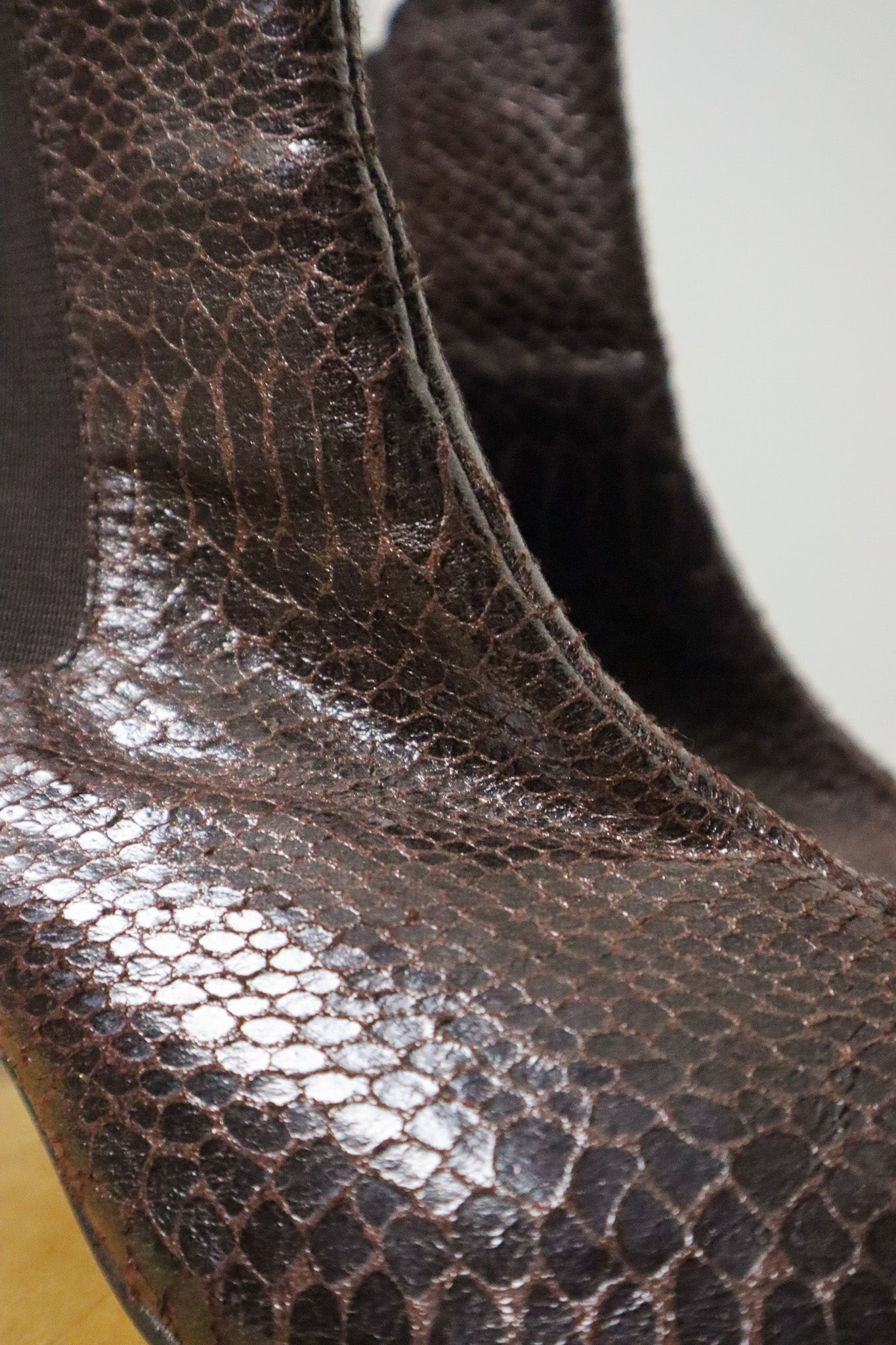 Vintage x Faux Snake Skin Boots (6/6.5)