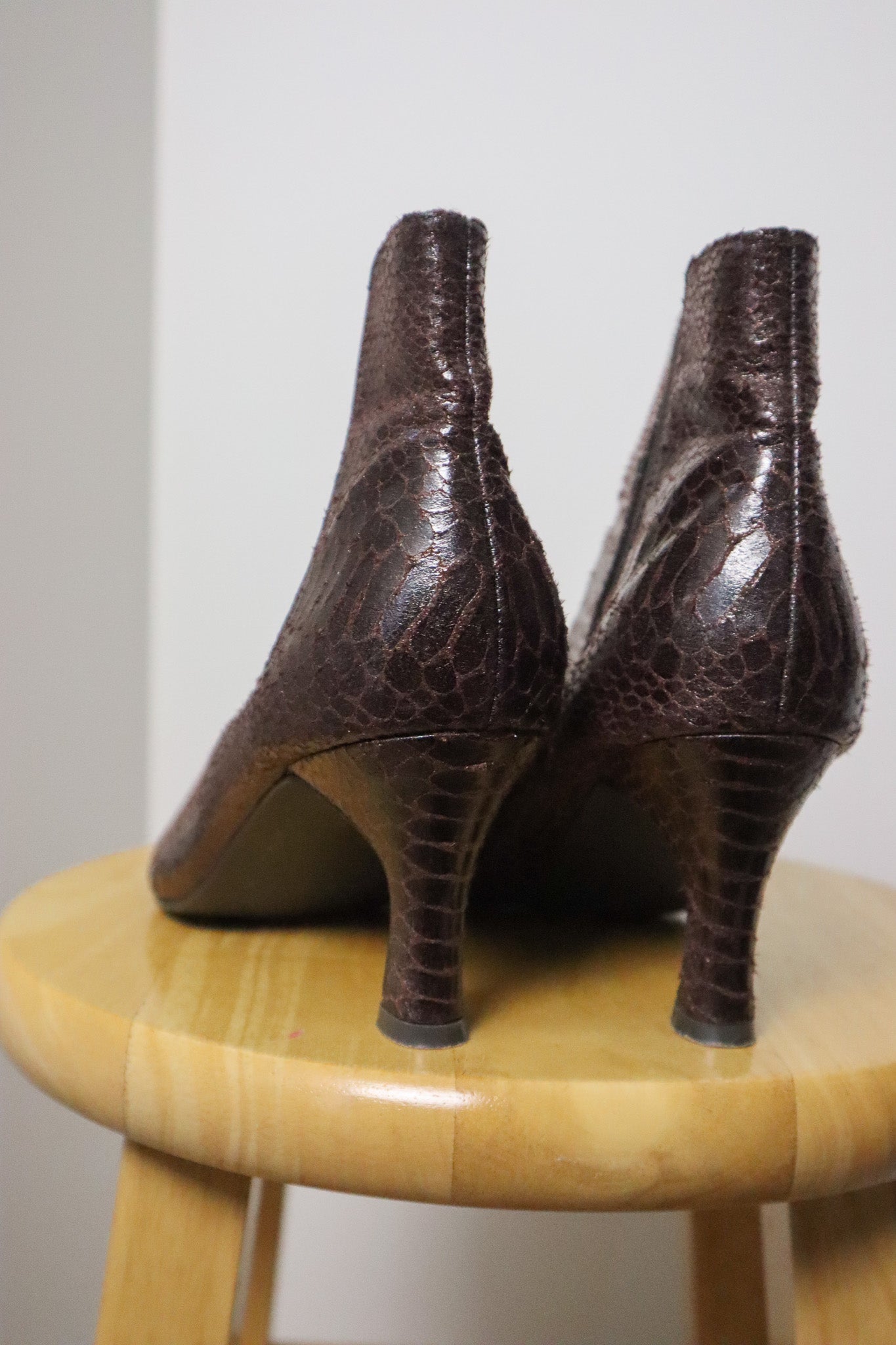 Vintage x Faux Snake Skin Boots (6/6.5)