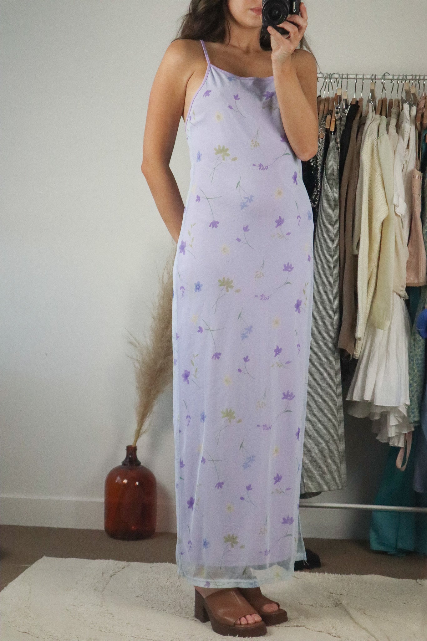 Vintage x Vintage Flower Mesh Maxi Dress (6/8)
