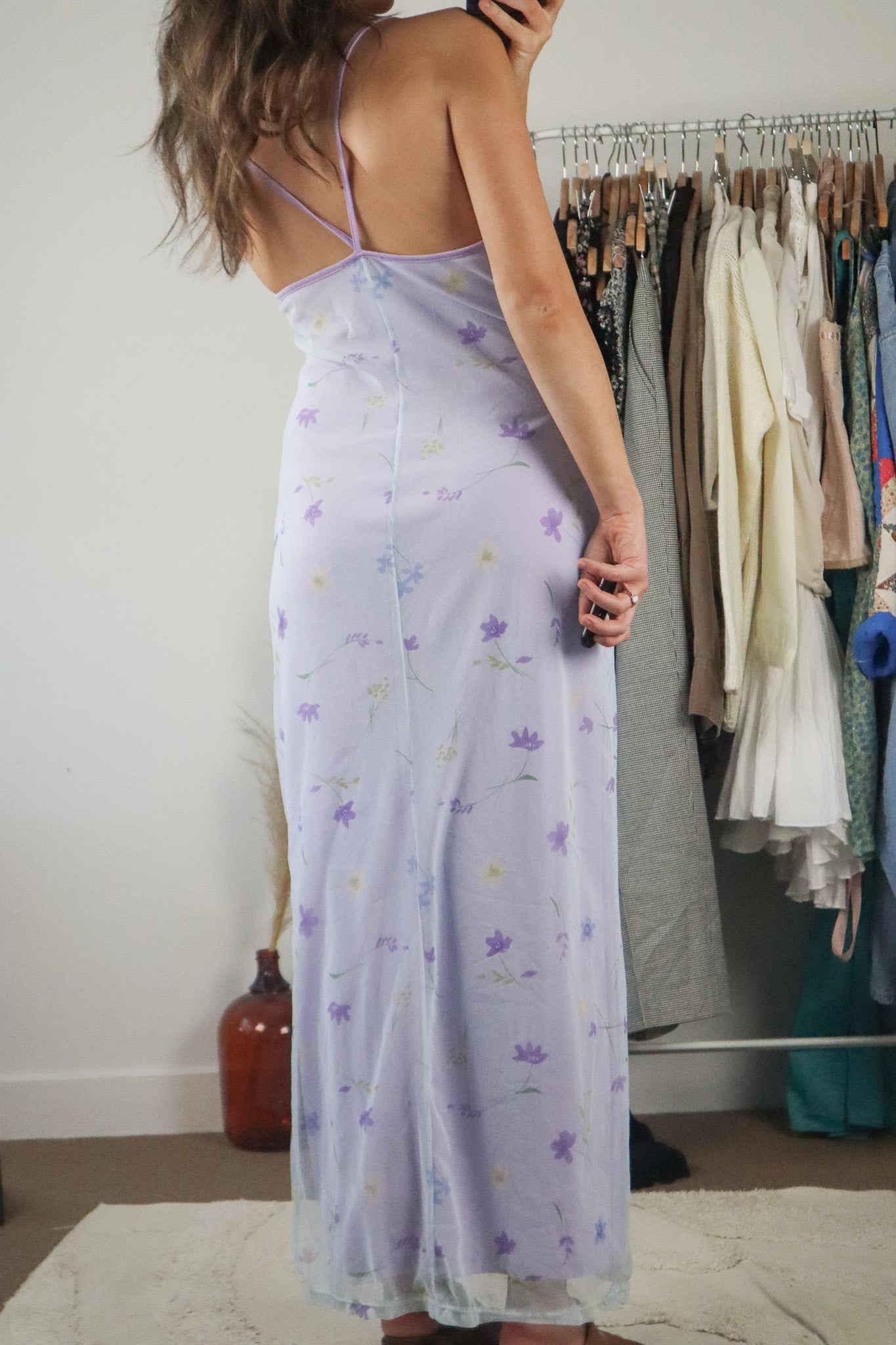 Vintage x Vintage Flower Mesh Maxi Dress (6/8)