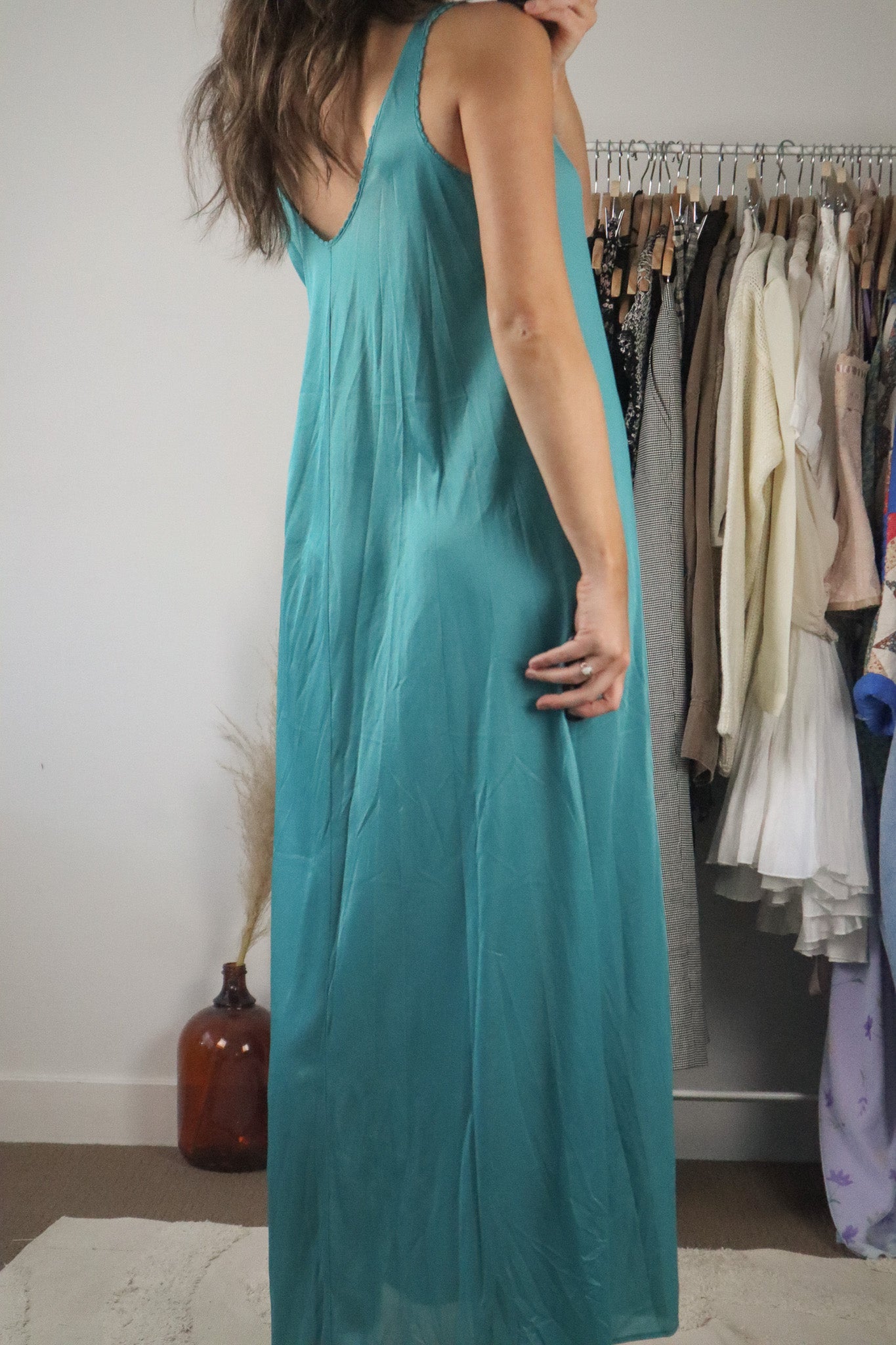 Vintage x Butterfly Slip Maxi Dress (M)