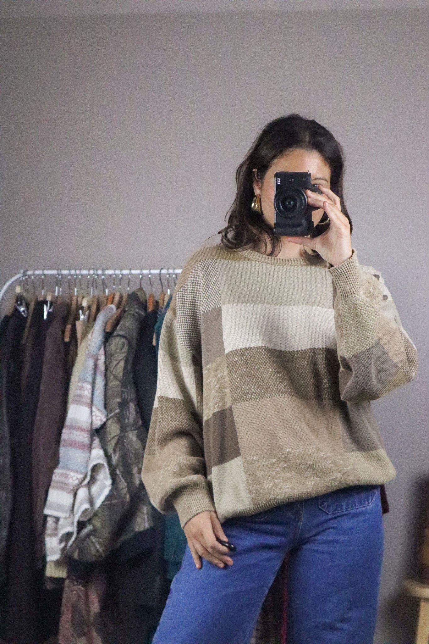 Made in USA x Vintage x Checkered Sweater (L)