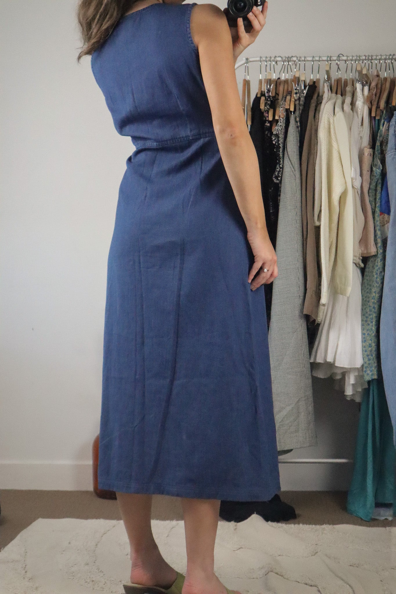 Vintage x Embroidered Denim Maxi Dress (6)