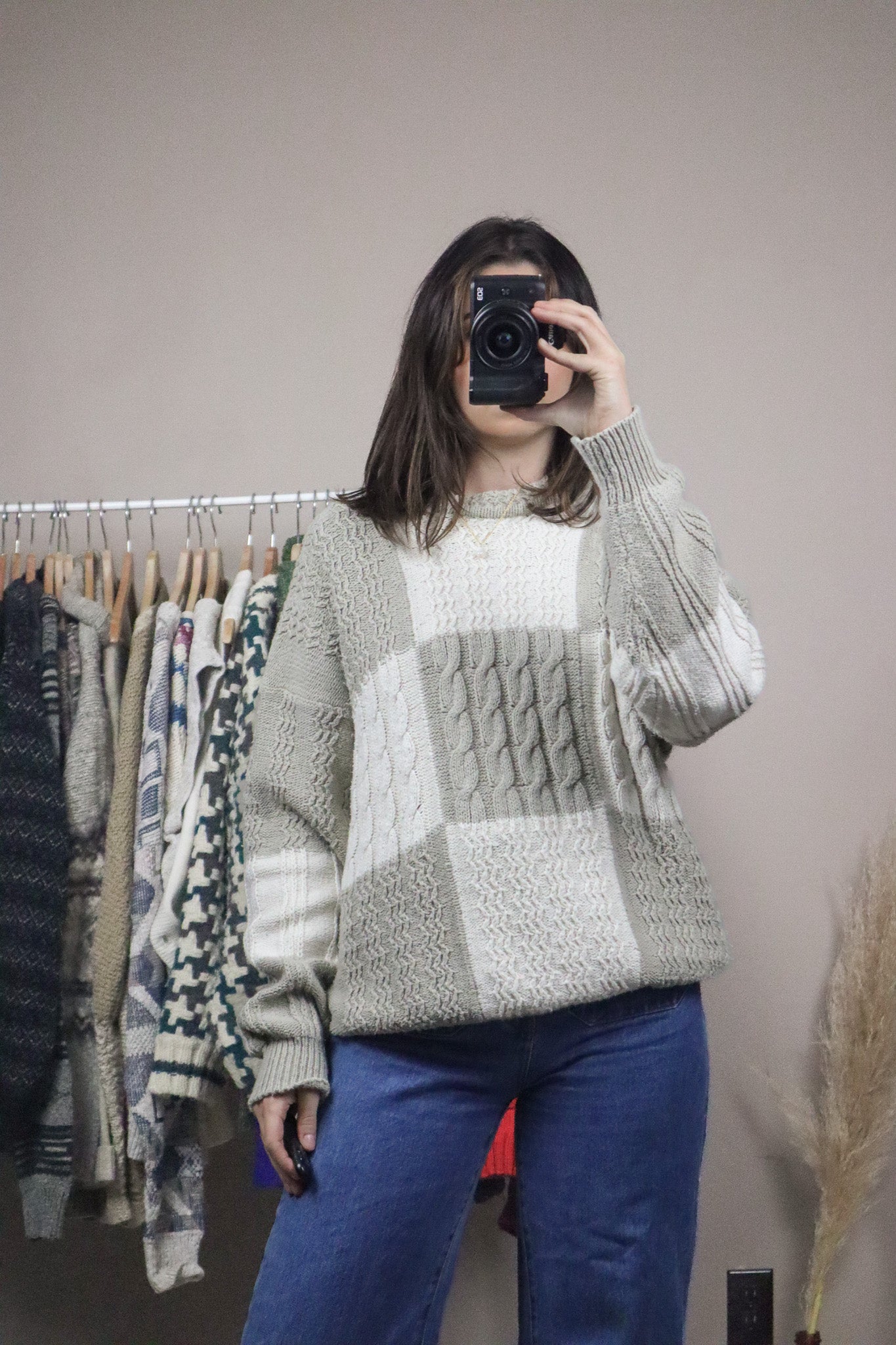 Vintage x Textured Checkered Knit (L)