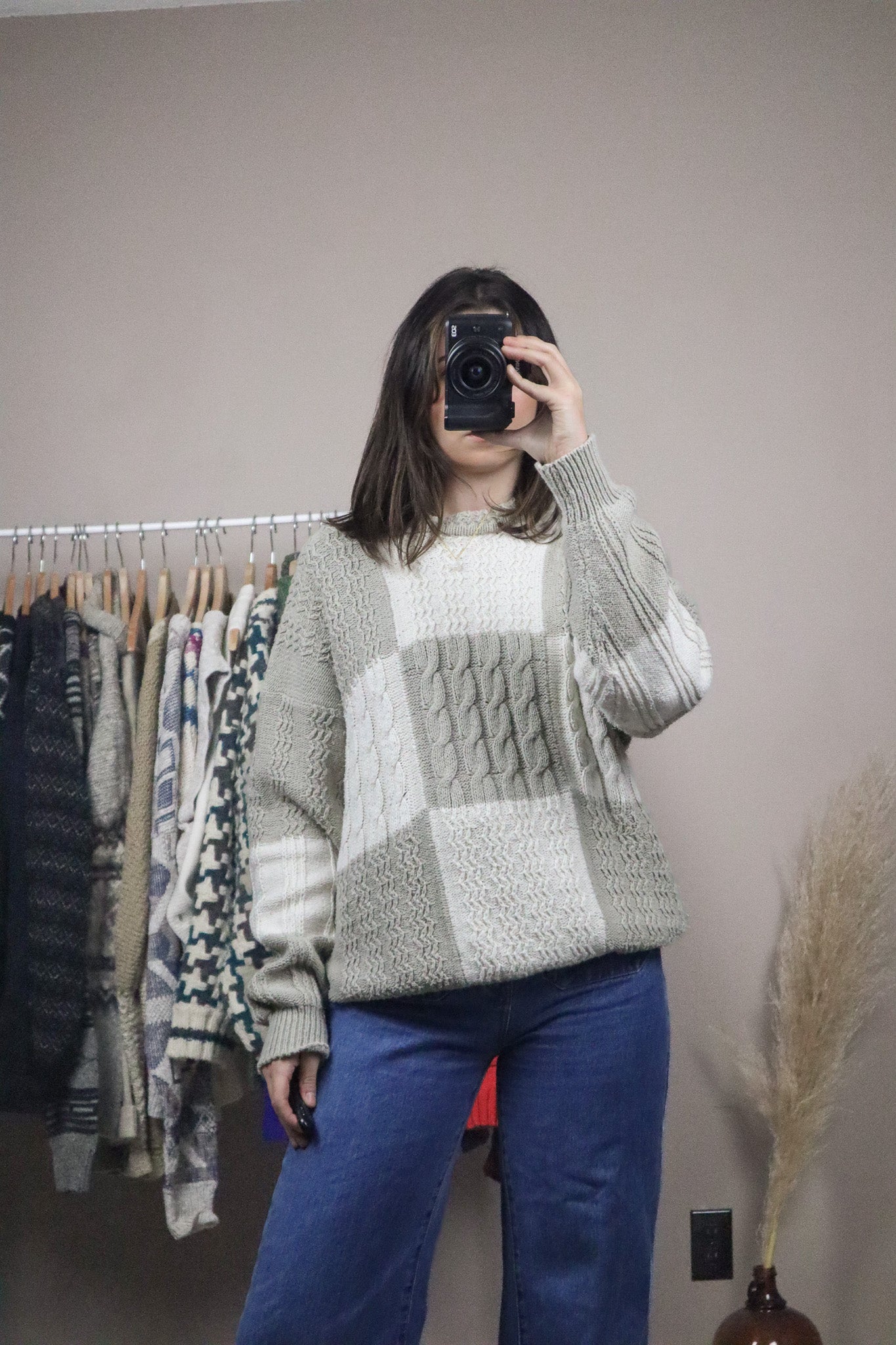 Vintage x Textured Checkered Knit (L)