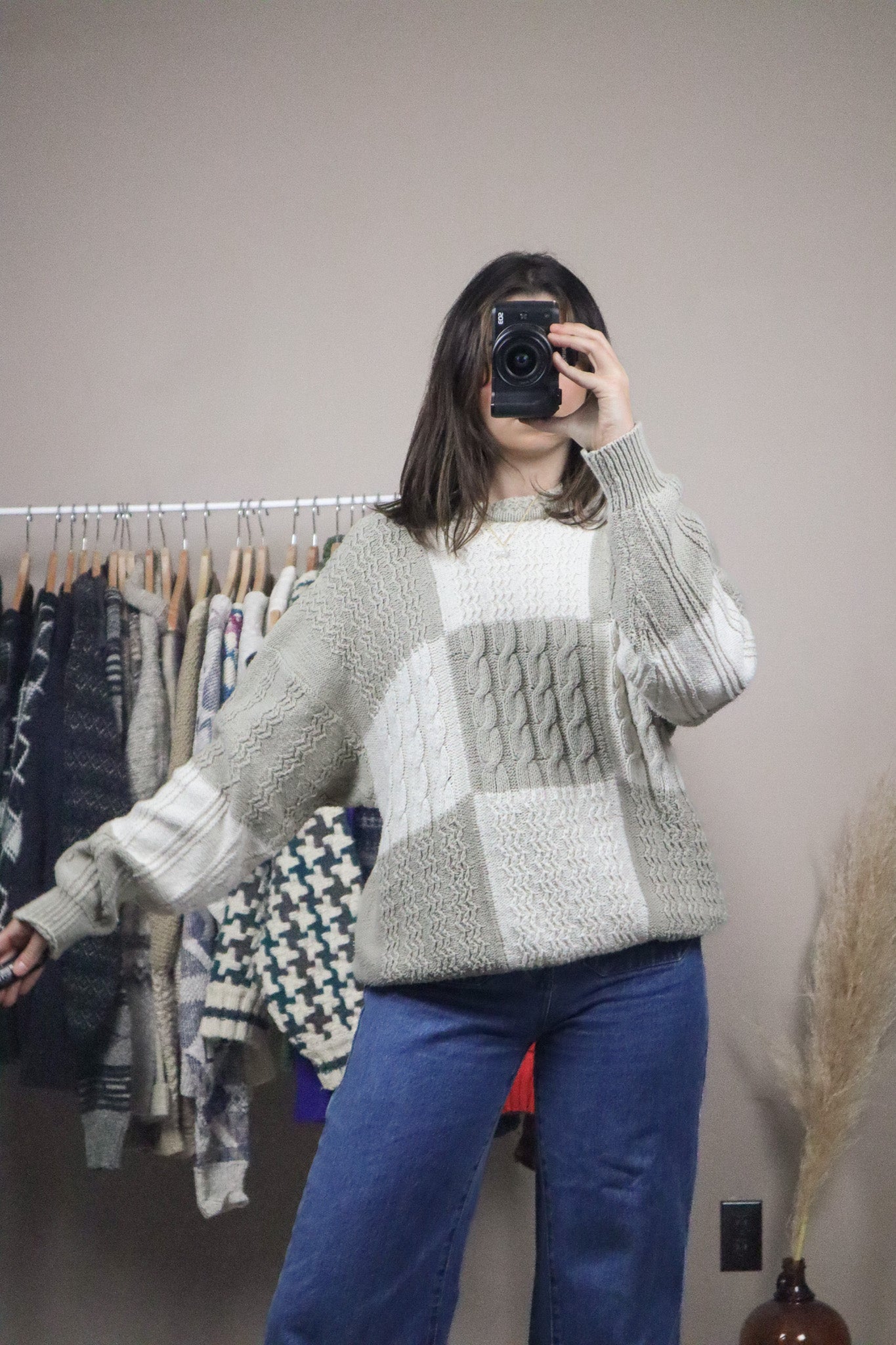 Vintage x Textured Checkered Knit (L)