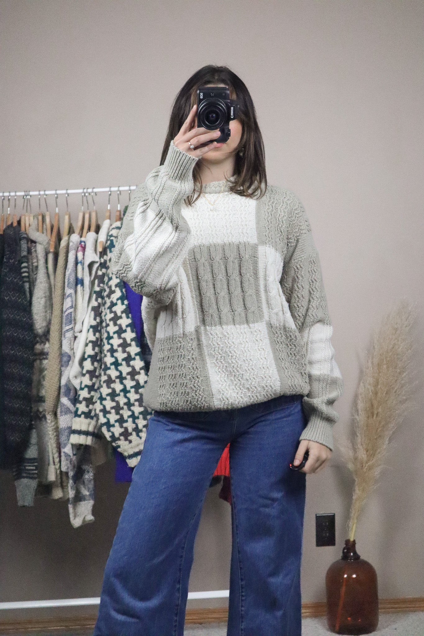 Vintage x Textured Checkered Knit (L)