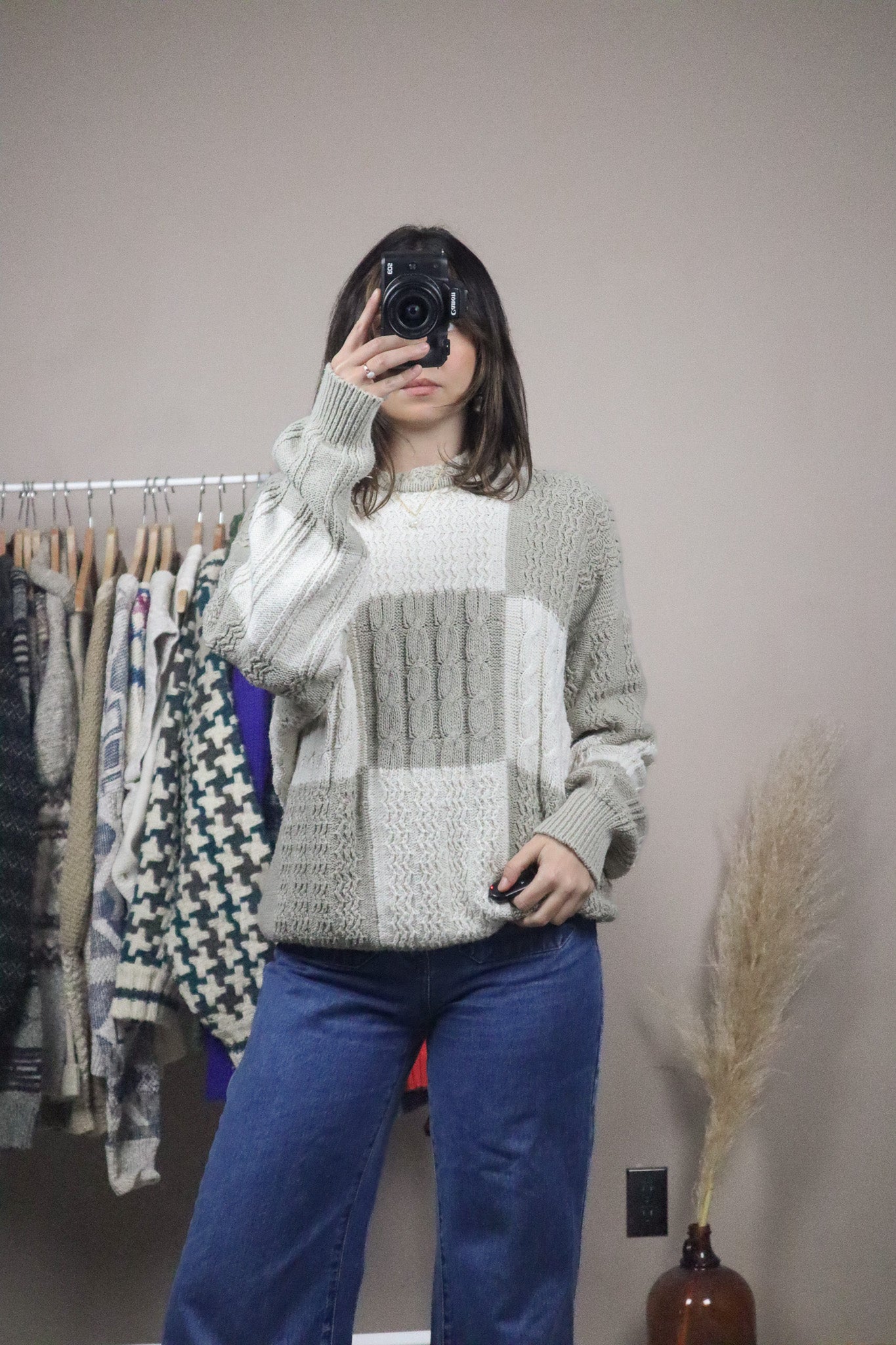 Vintage x Textured Checkered Knit (L)