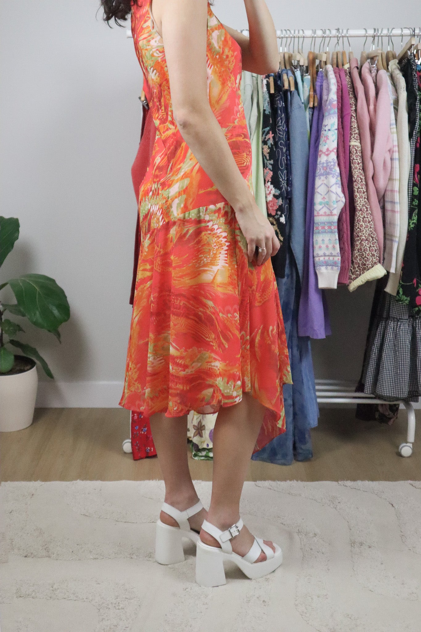 Made in Canada x Vintage x Cowl Neck Midi Dress (8)