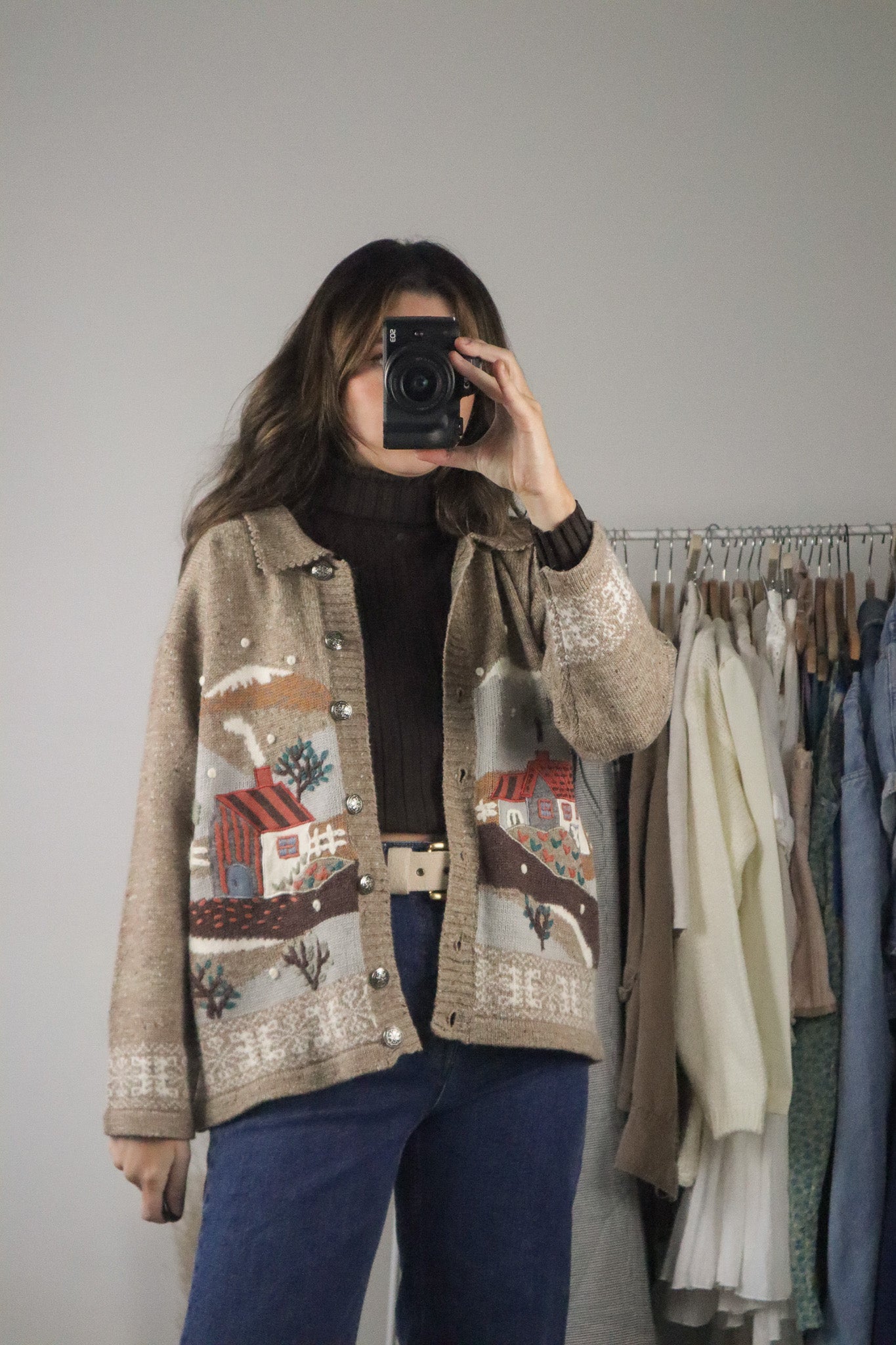 Vintage x Wool Blend Embroidered Cardi (M)