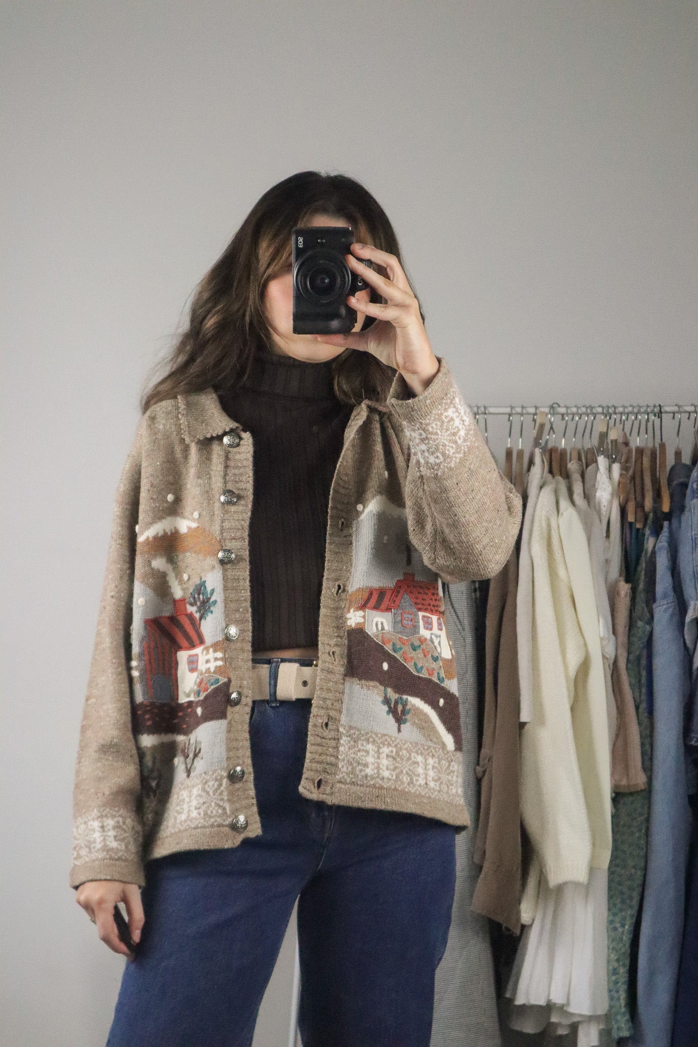 Vintage x Wool Blend Embroidered Cardi (M)