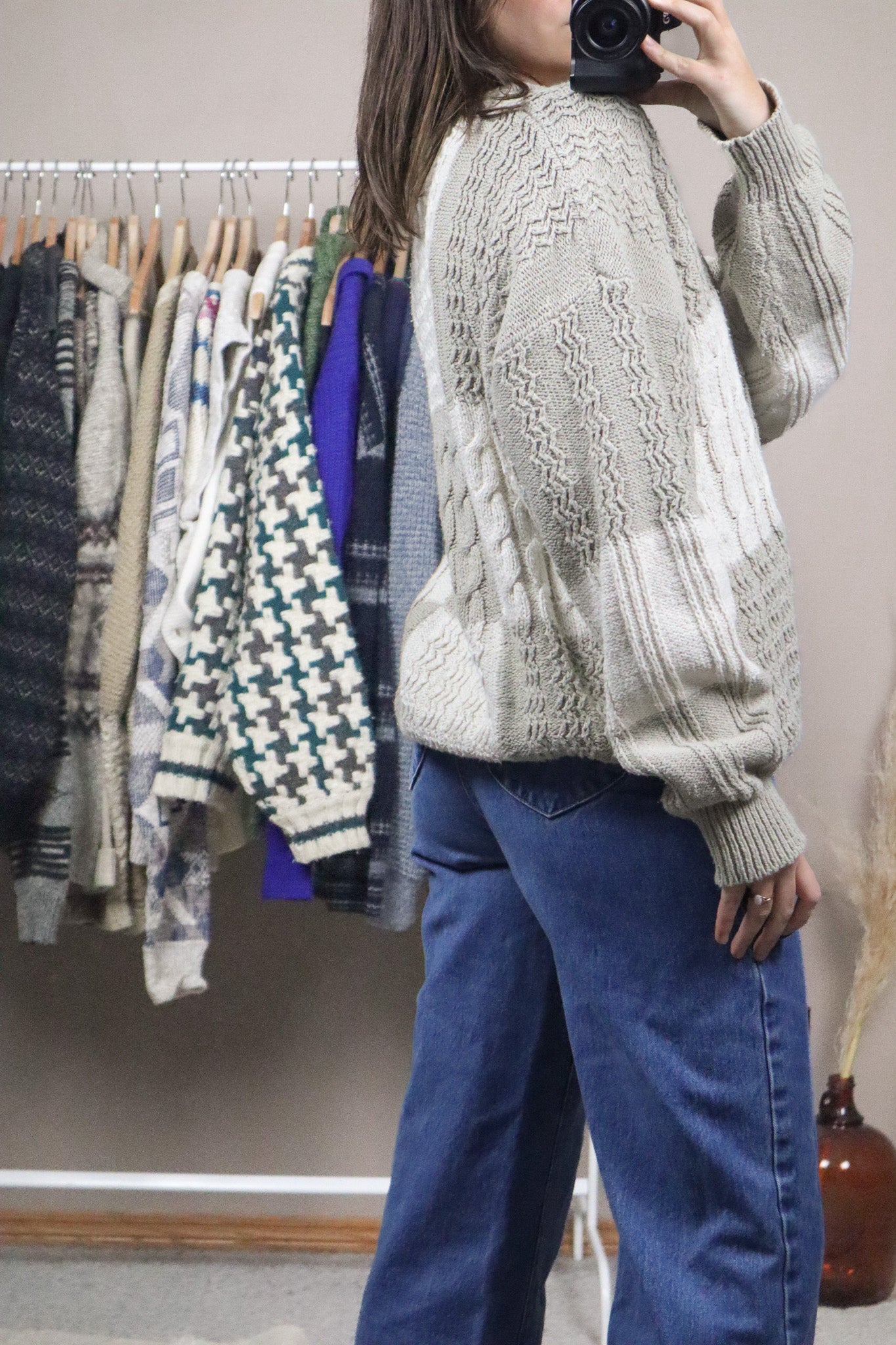 Vintage x Textured Checkered Knit (L)