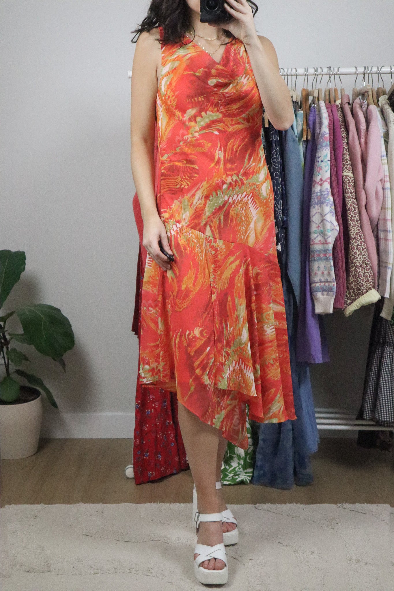 Made in Canada x Vintage x Cowl Neck Midi Dress (8)
