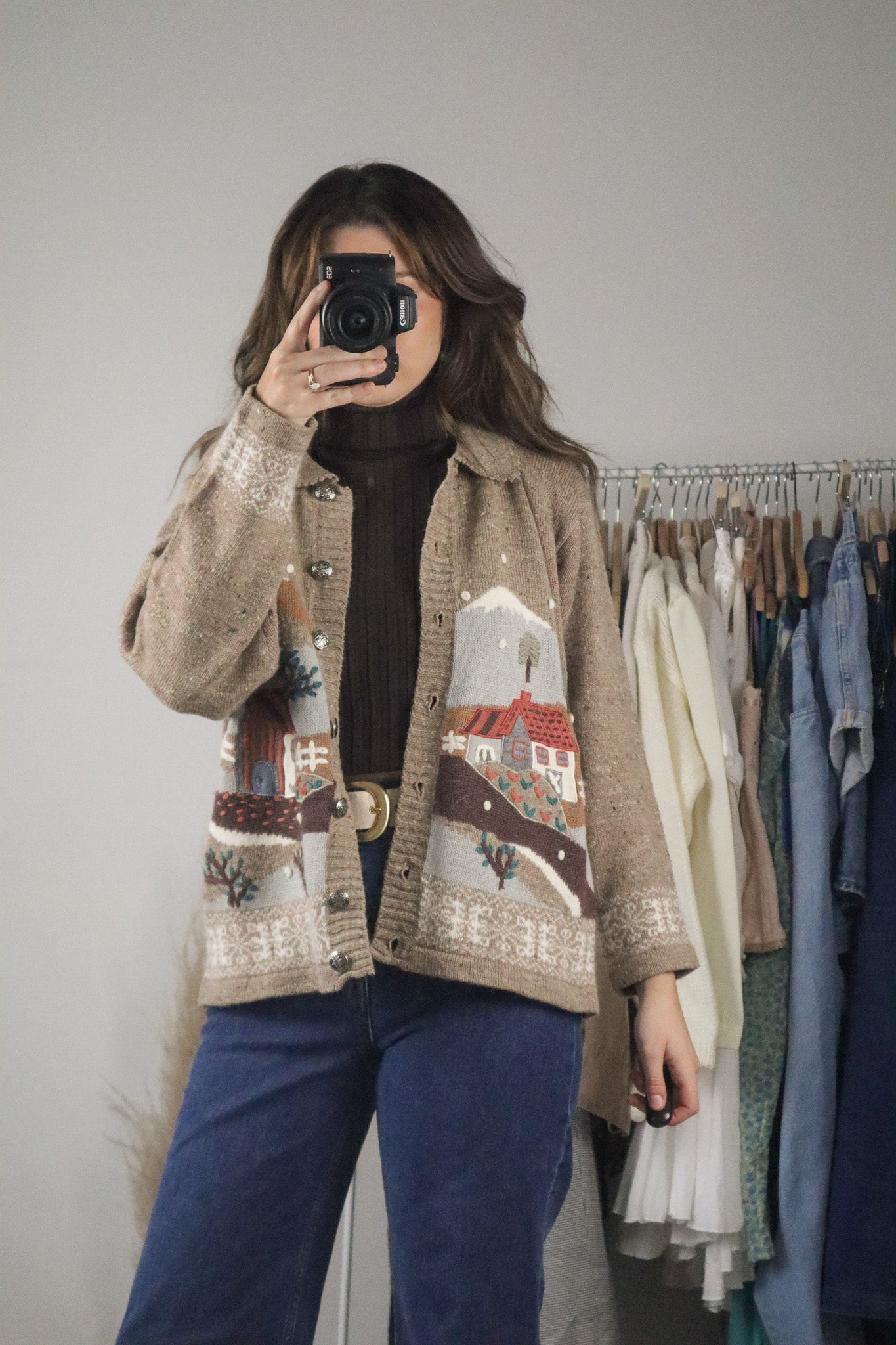 Vintage x Wool Blend Embroidered Cardi (M)