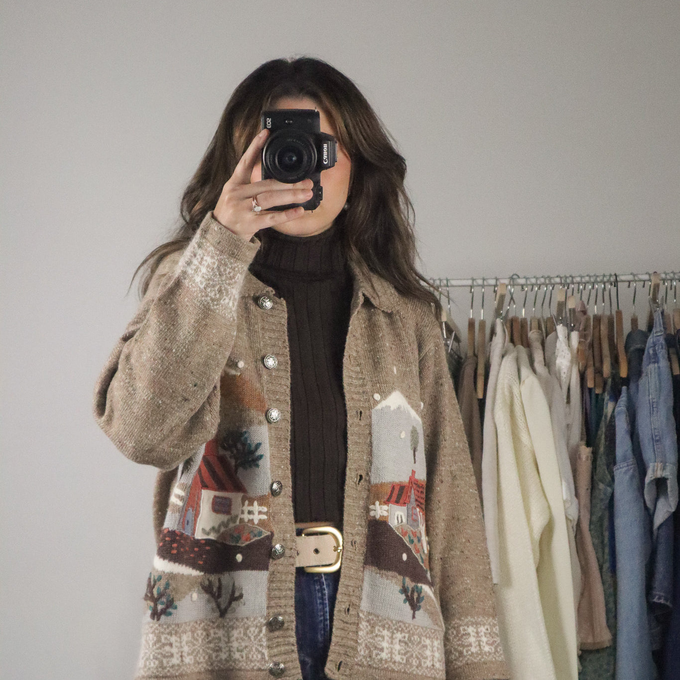 Vintage x Wool Blend Embroidered Cardi (M)