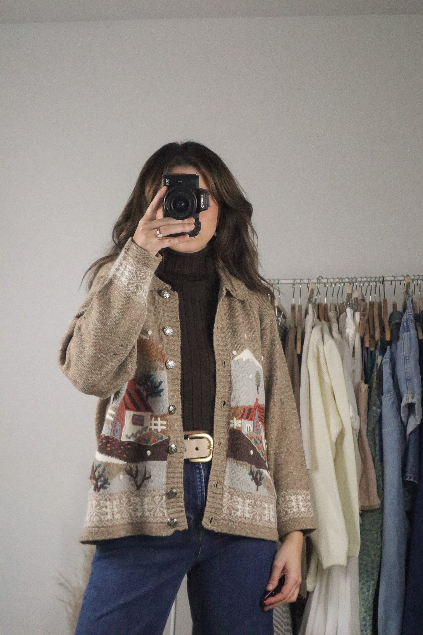 Vintage x Wool Blend Embroidered Cardi (M)