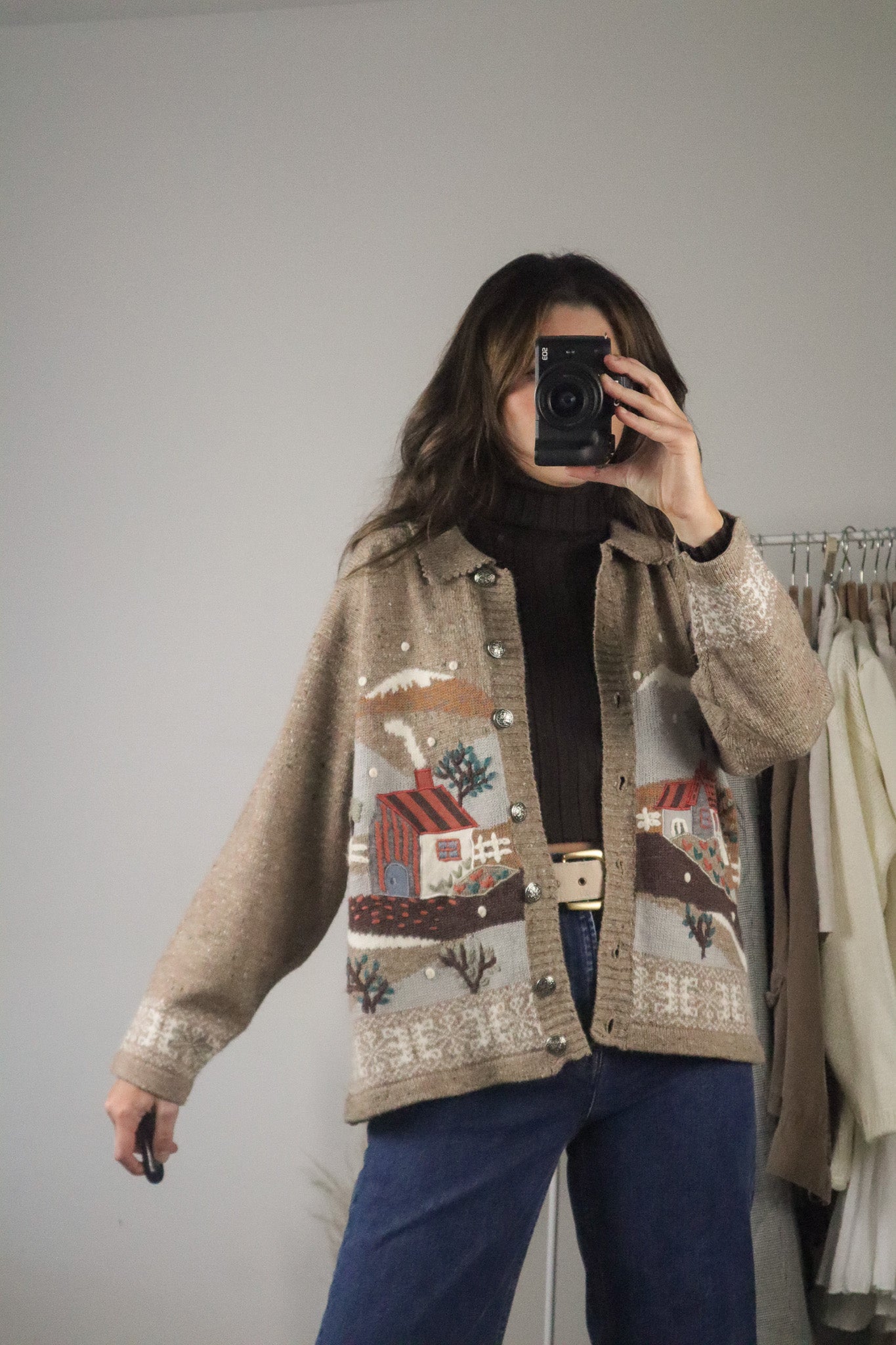 Vintage x Wool Blend Embroidered Cardi (M)