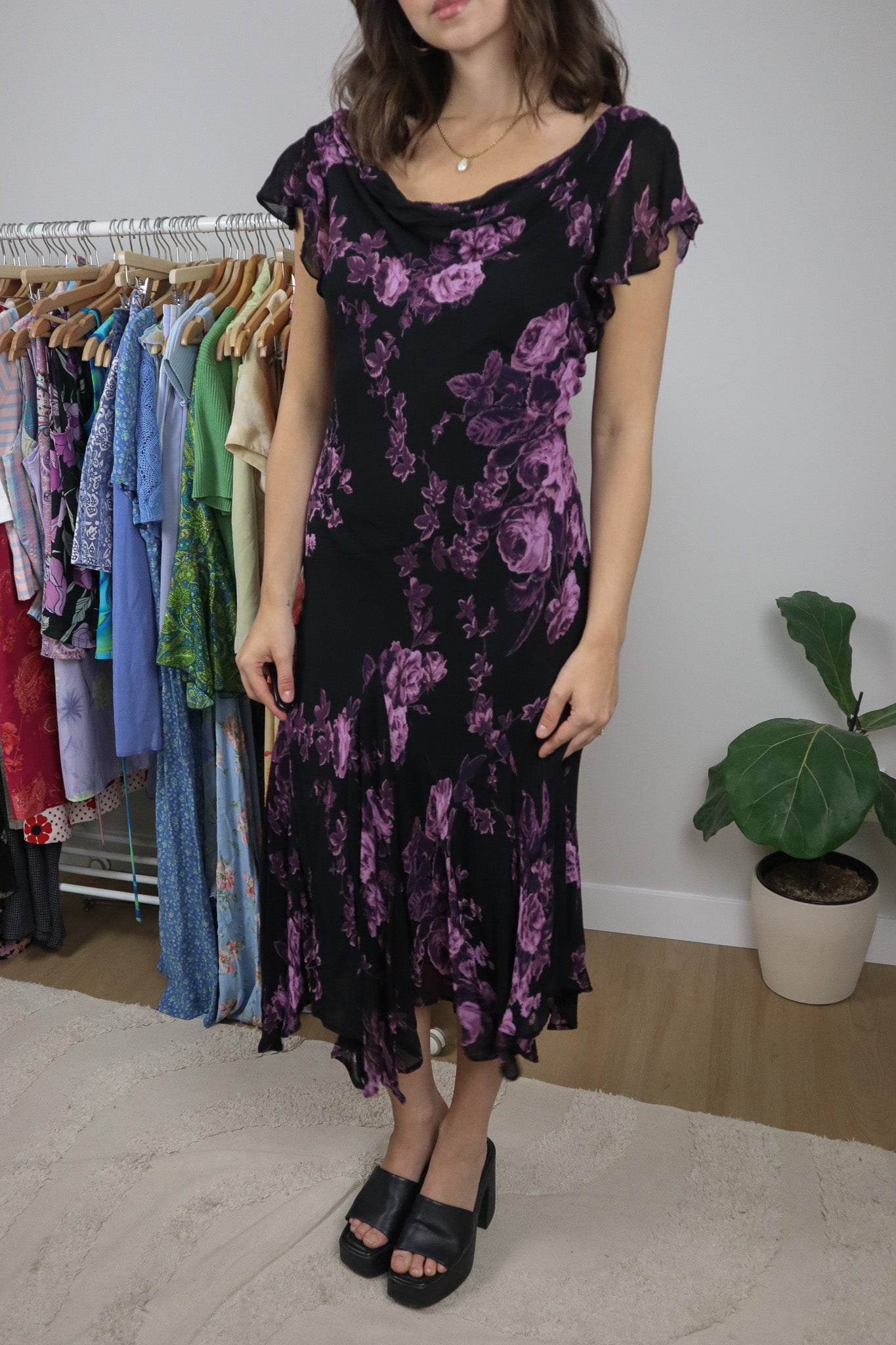 Vintage x Floral Cowl Neck Maxi Dress (10)