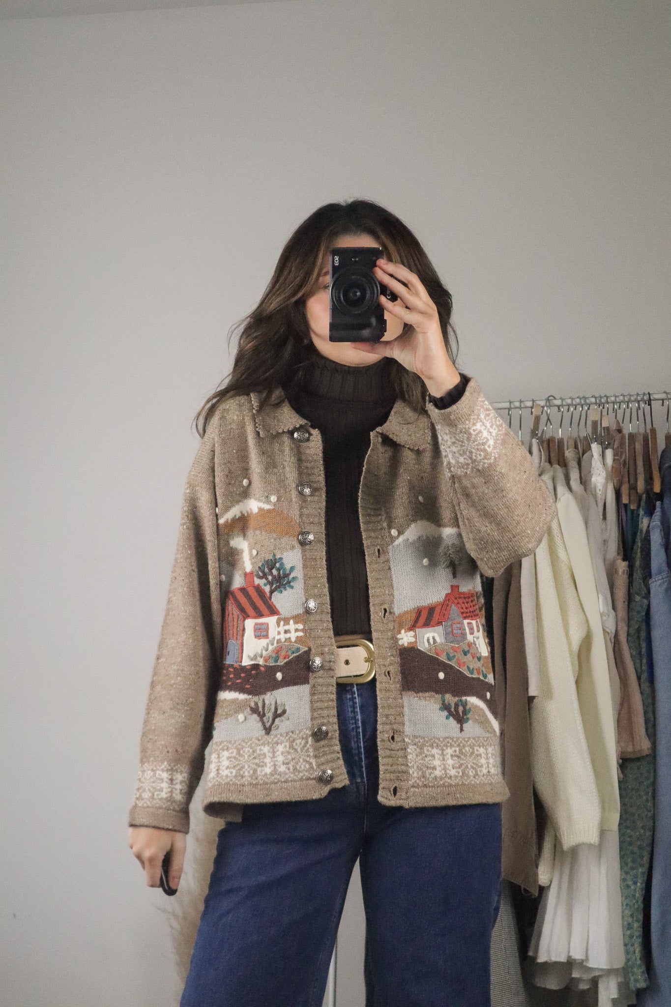 Vintage x Wool Blend Embroidered Cardi (M)