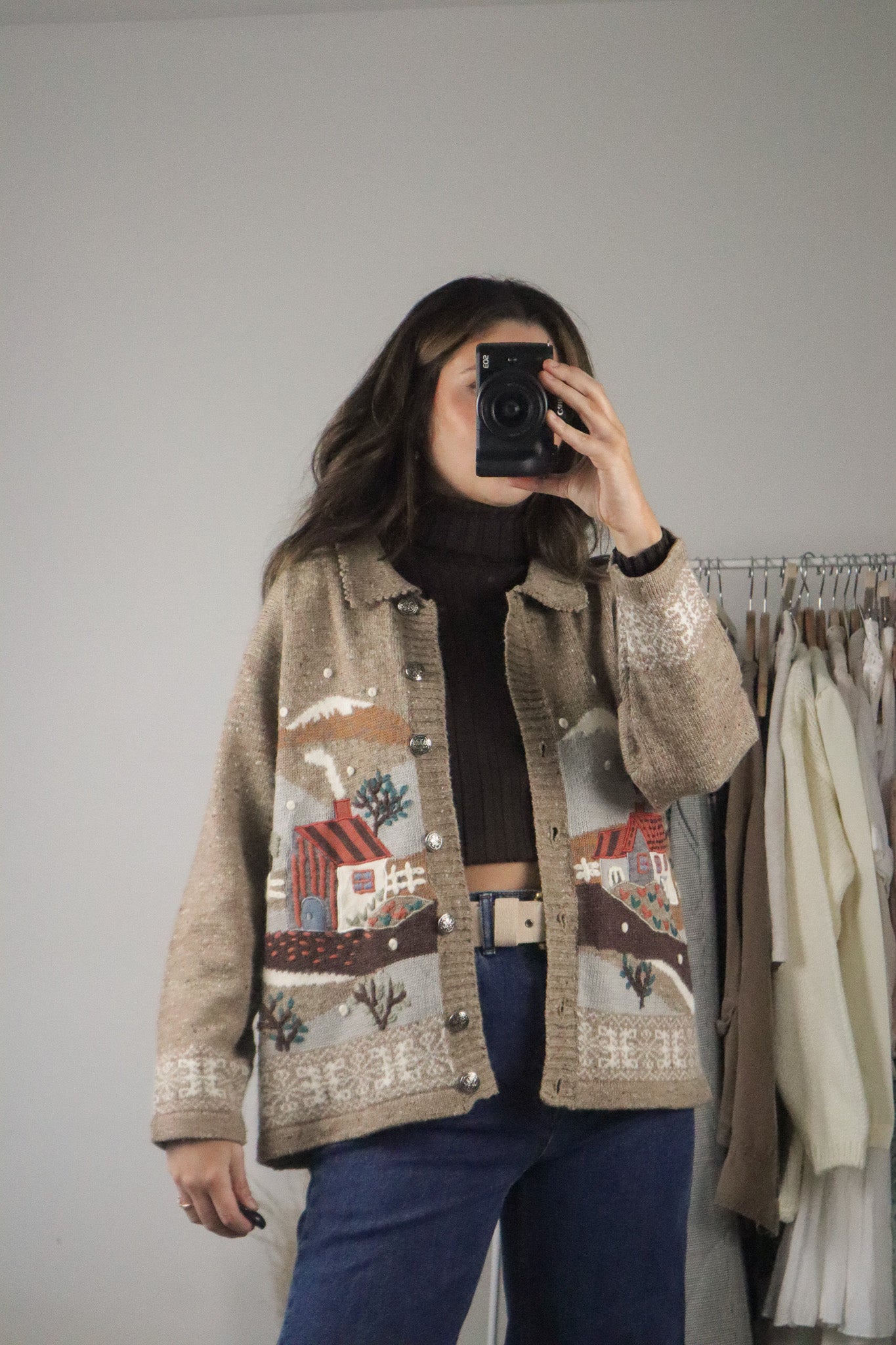 Vintage x Wool Blend Embroidered Cardi (M)