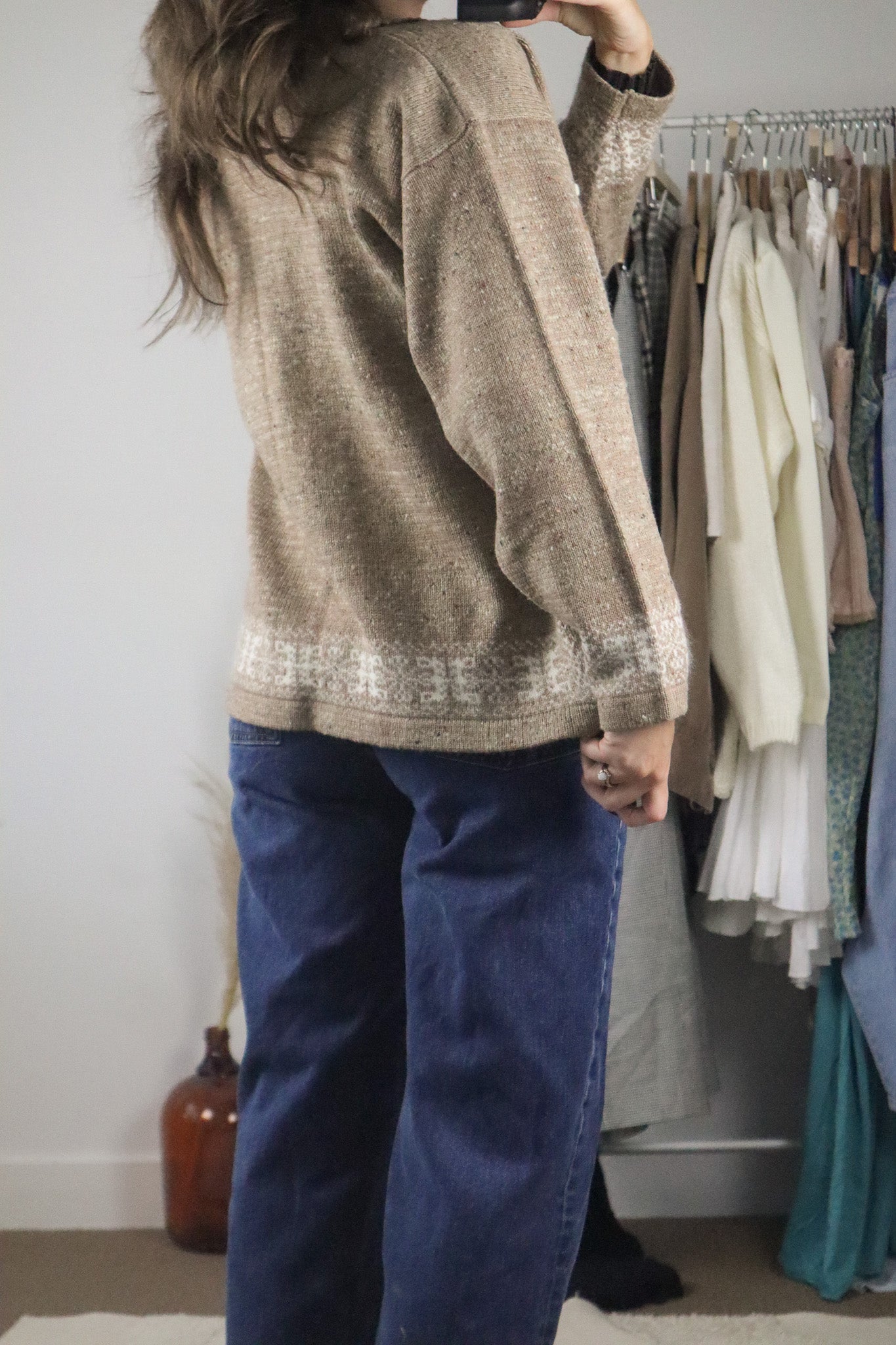 Vintage x Wool Blend Embroidered Cardi (M)