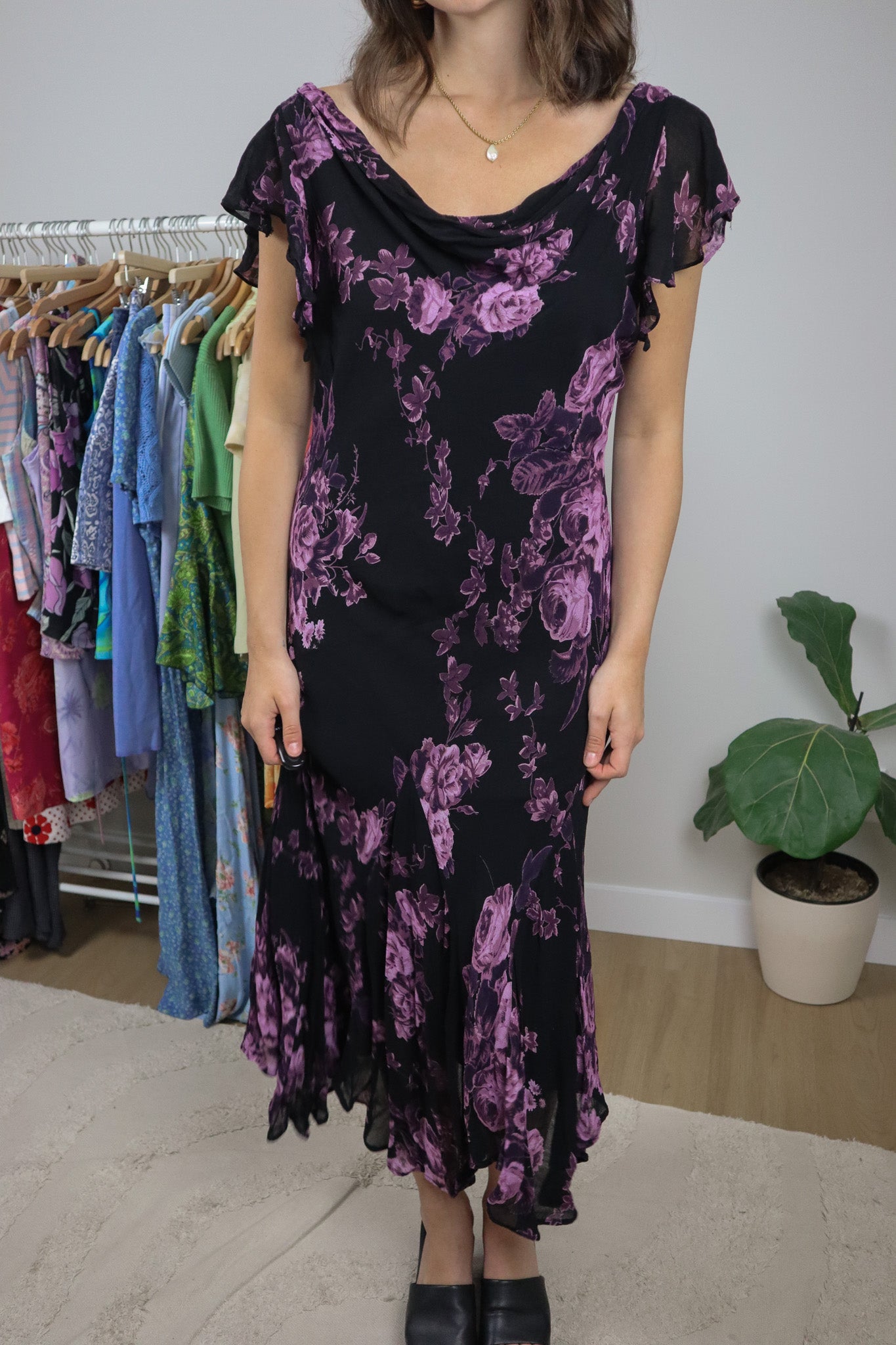 Vintage x Floral Cowl Neck Maxi Dress (10)