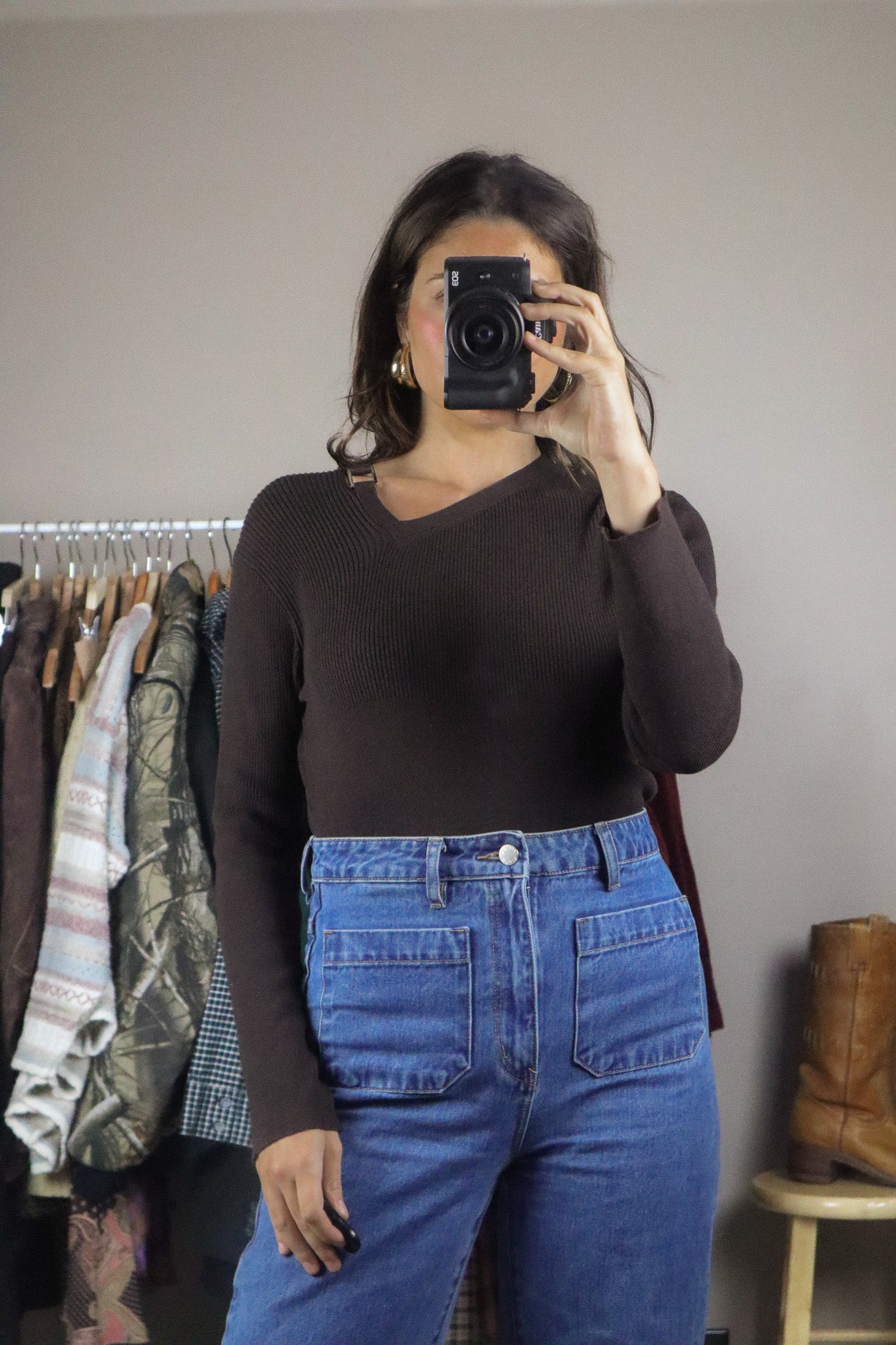 Vintage x Long-Sleeve Buckle Top (M)