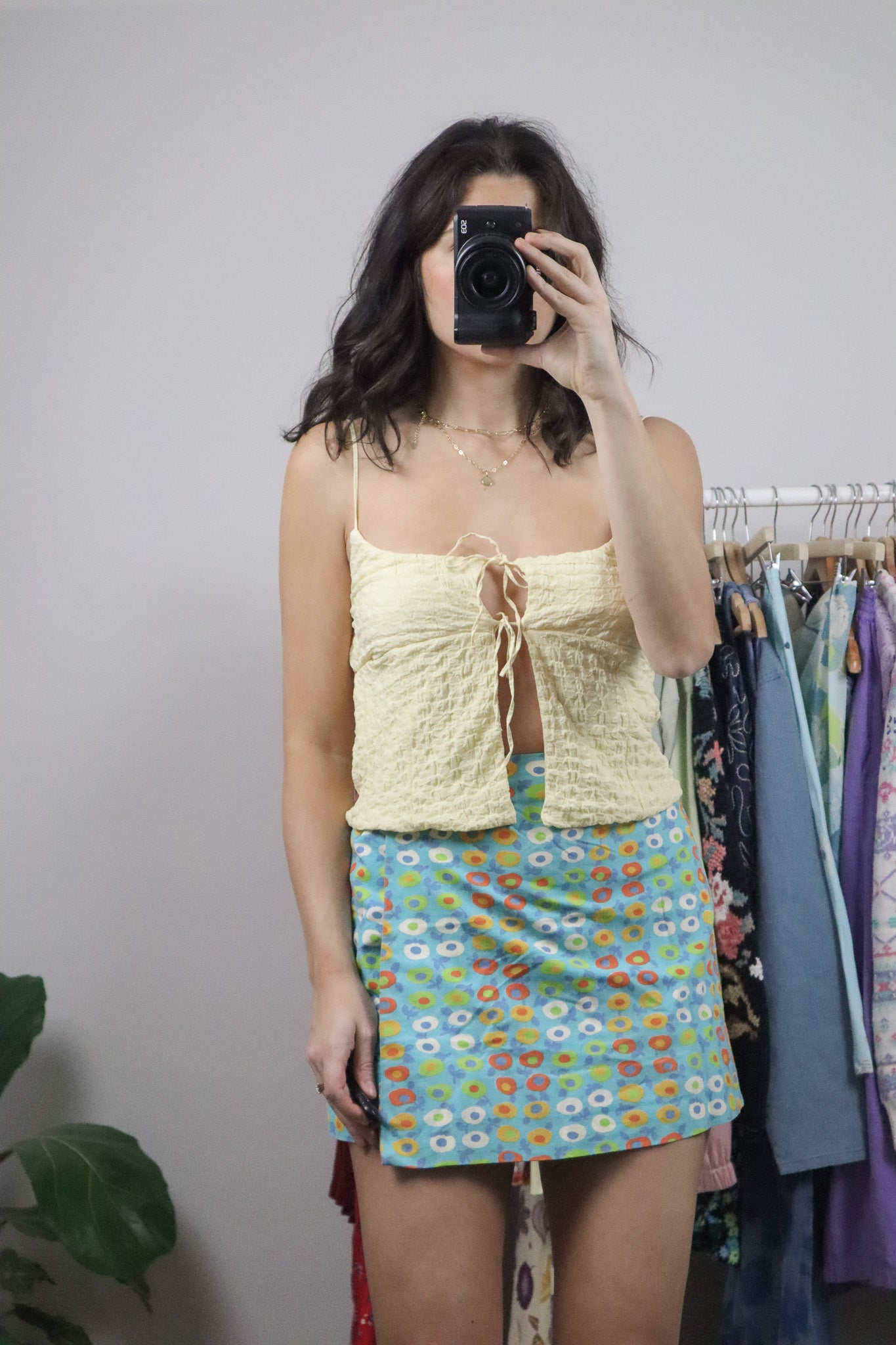 Modern x Cropped Crinkle Tie-Up Top (S)