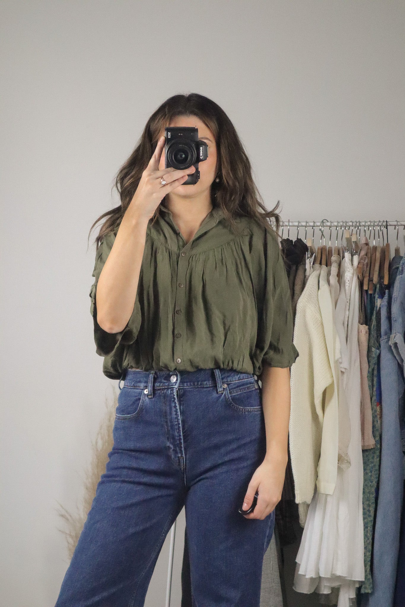 Free People x Cropped Button Up Blouse (S)