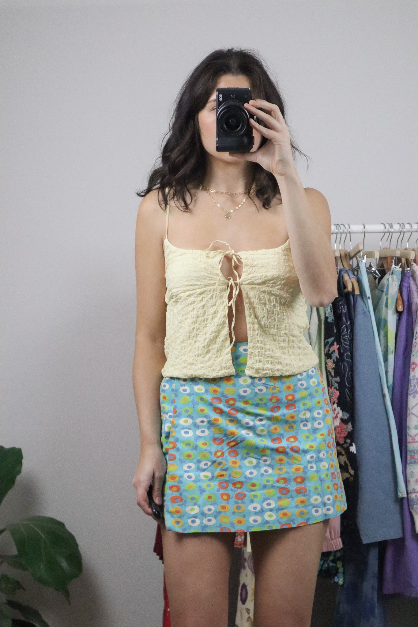 Modern x Cropped Crinkle Tie-Up Top (S)