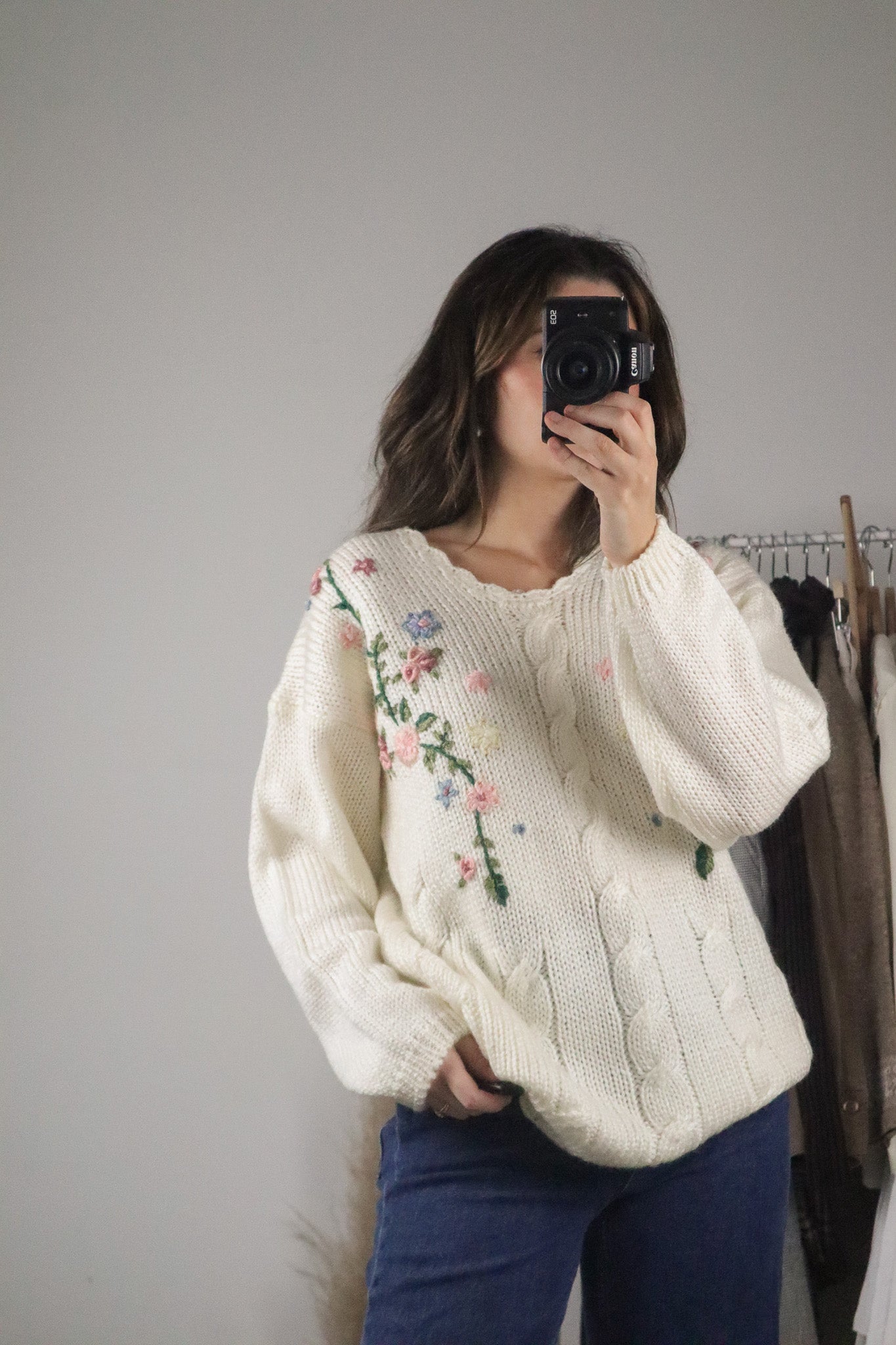 Vintage x Floral Knit Sweater (M)