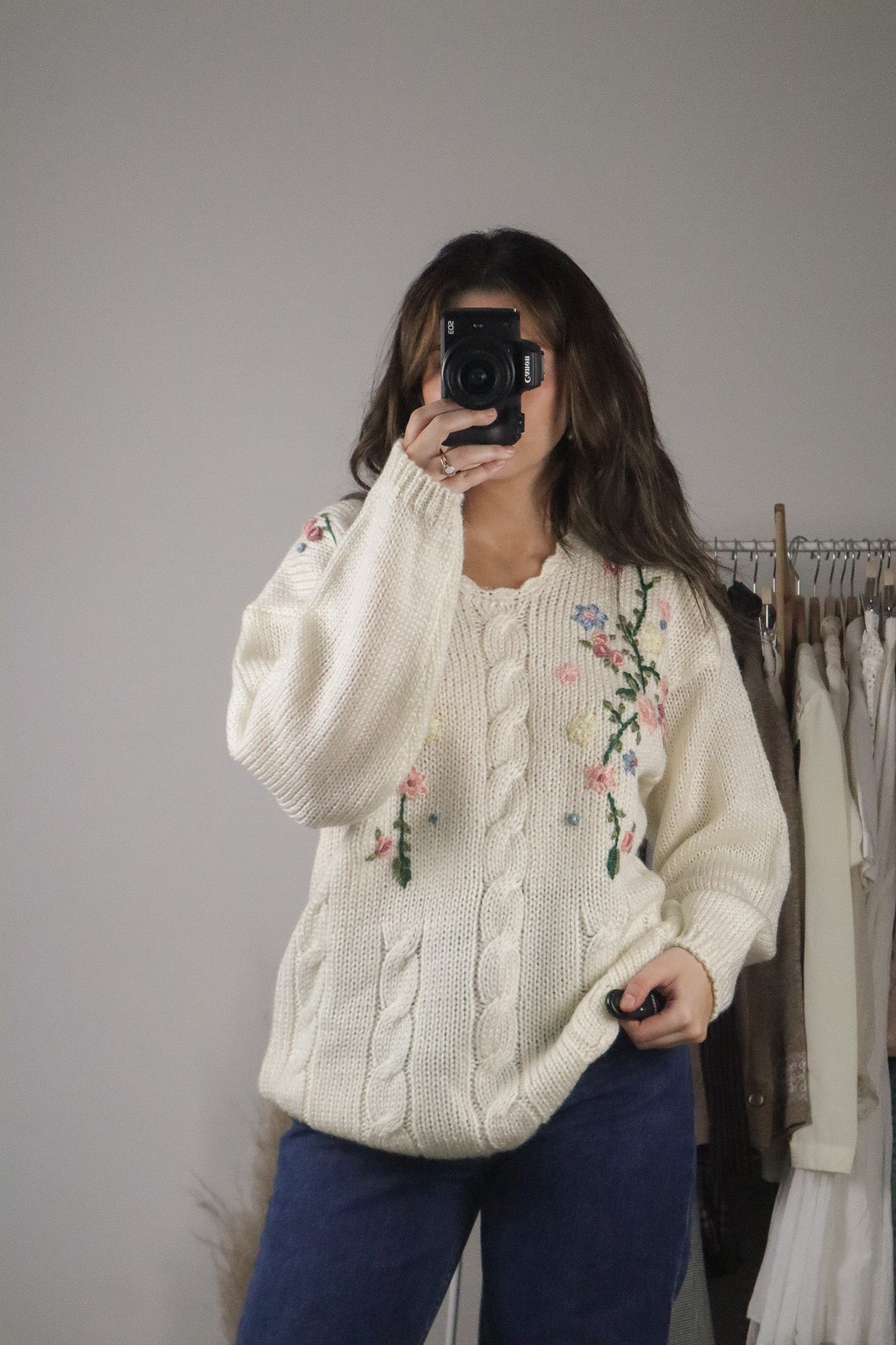 Vintage x Floral Knit Sweater (M)