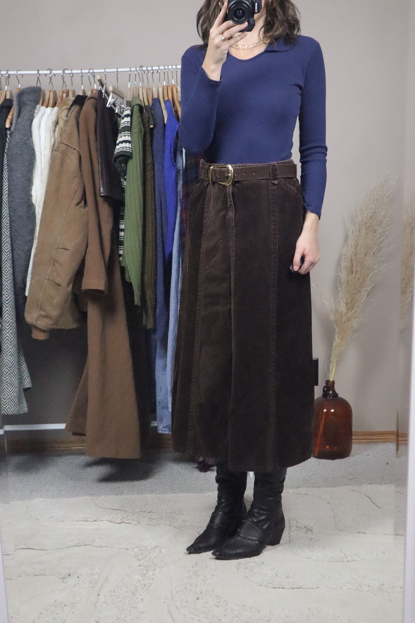 Vintage x Corduroy Midi Skirt (8)