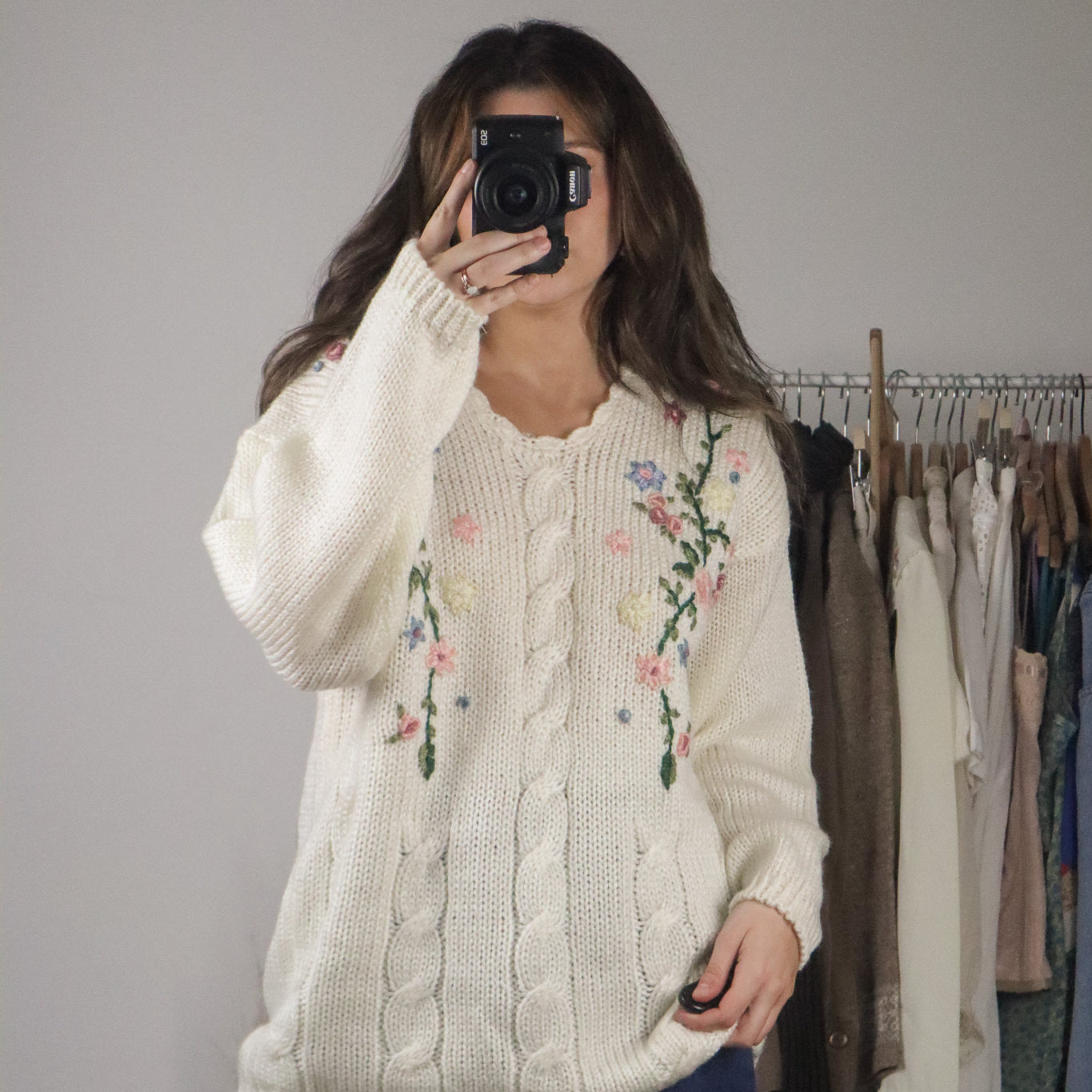Vintage x Floral Knit Sweater (M)