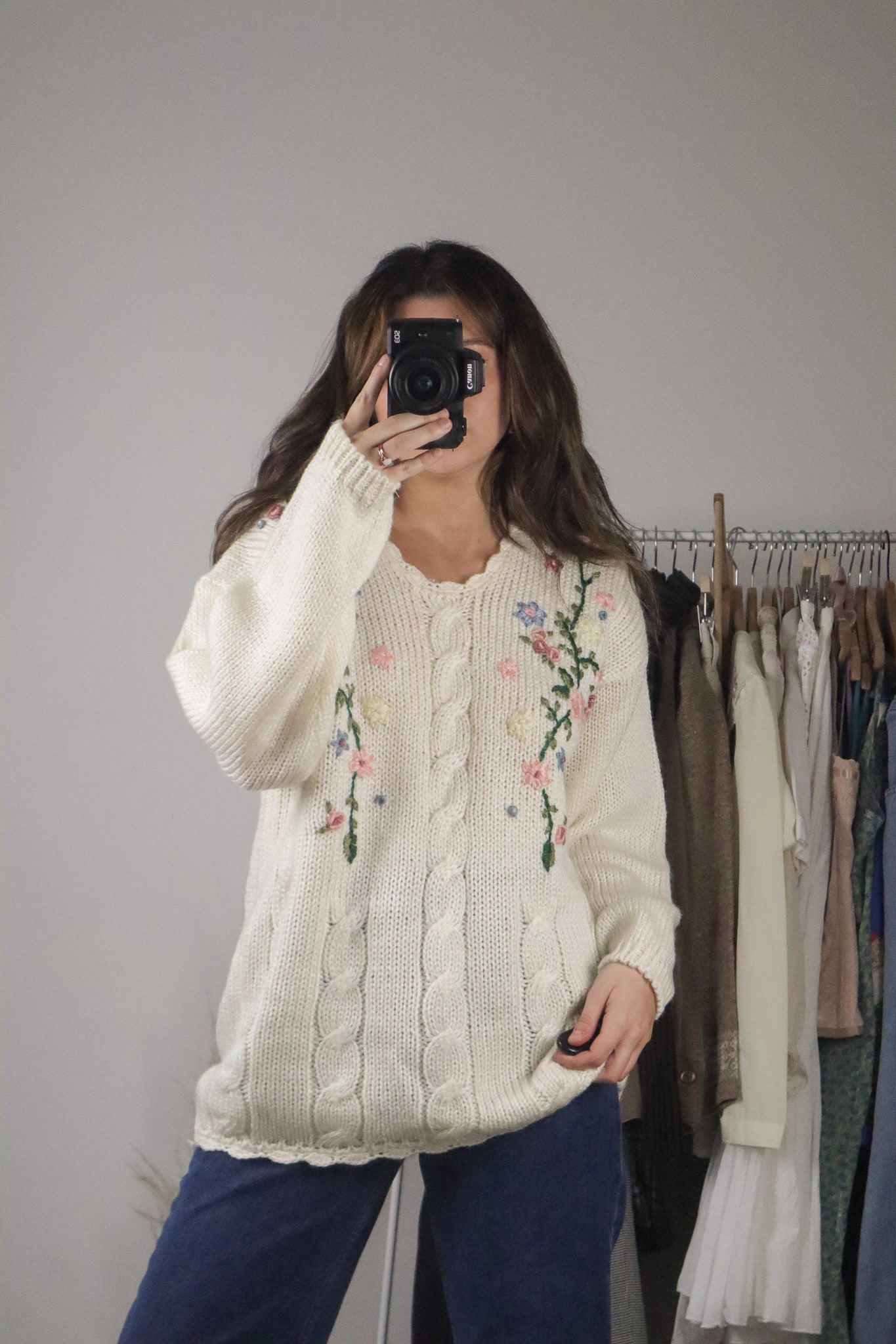 Vintage x Floral Knit Sweater (M)