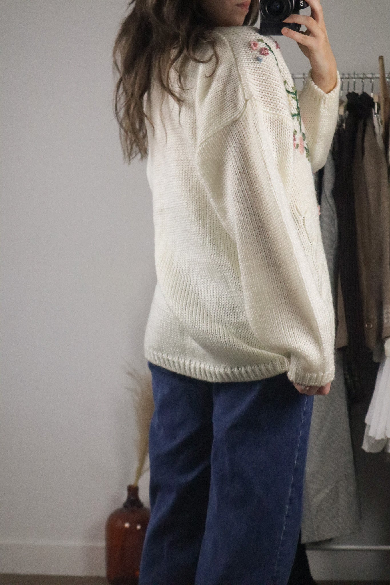 Vintage x Floral Knit Sweater (M)