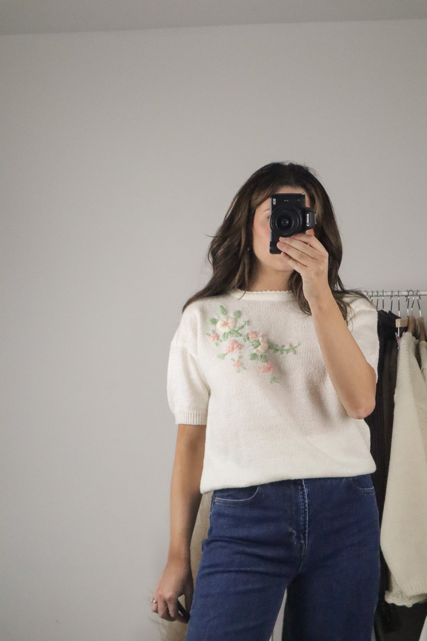 Vintage x Short-Sleeve Floral Knit (M)