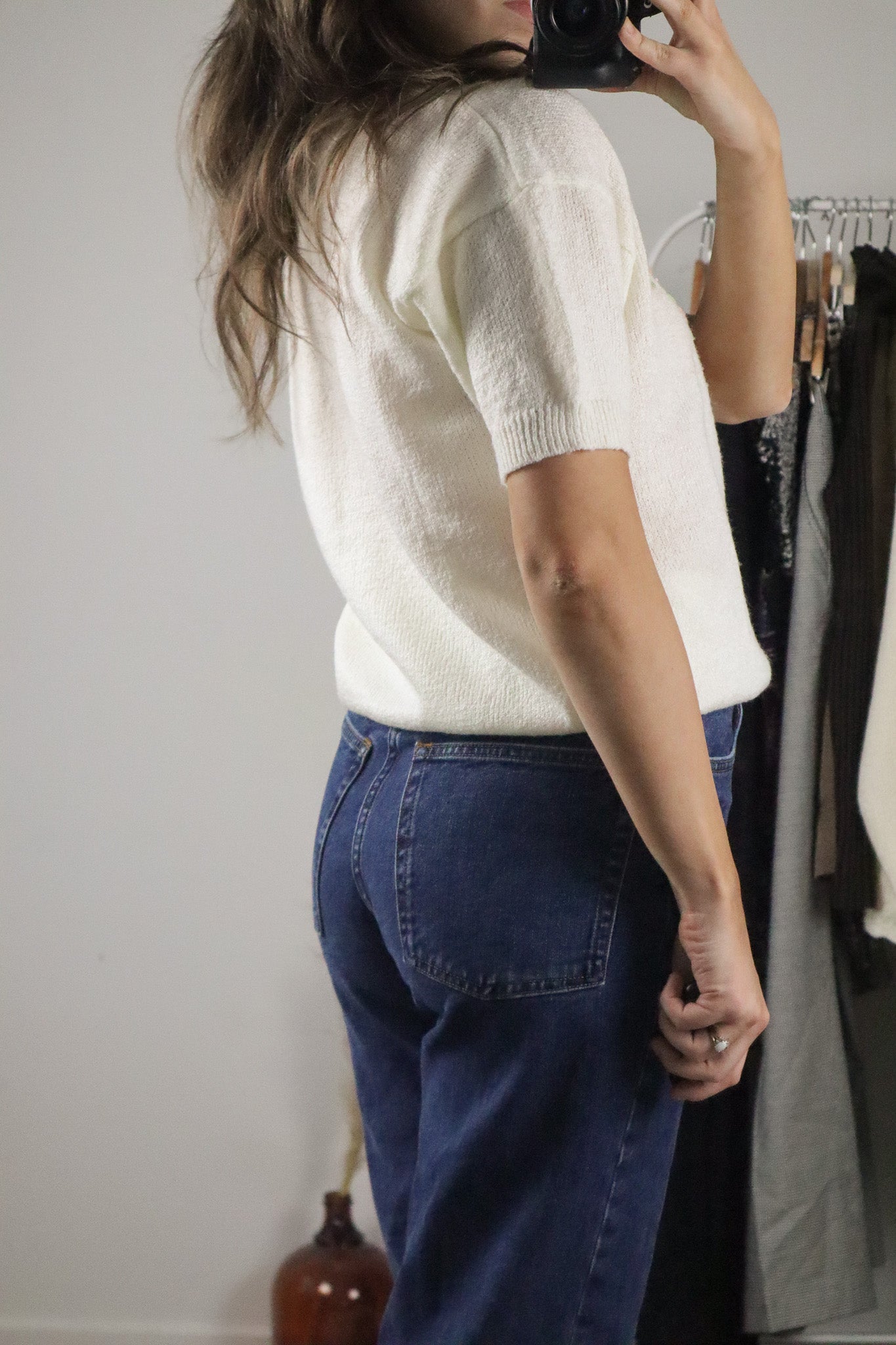 Vintage x Short-Sleeve Floral Knit (M)