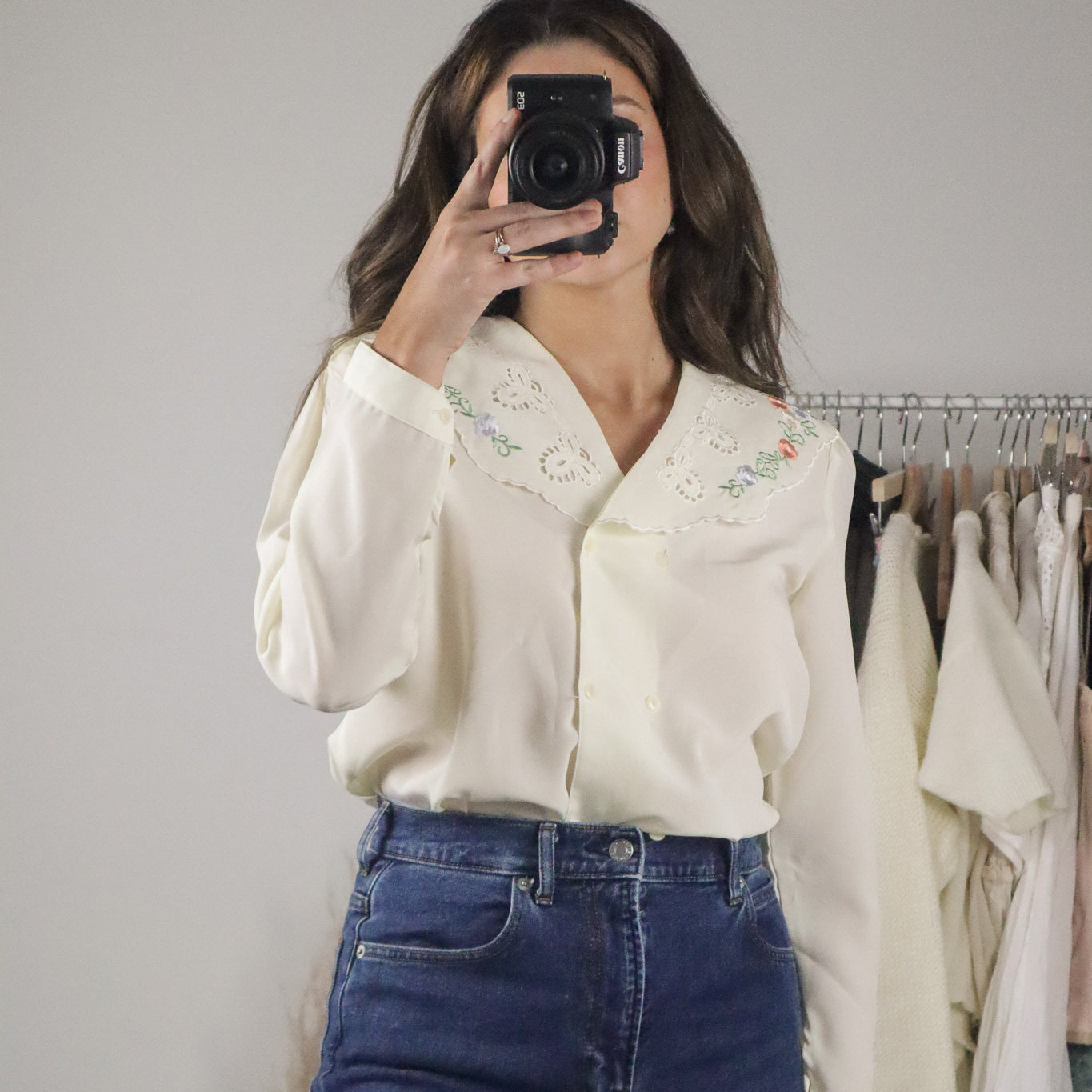 Vintage x Embroidered Blouse (M/L)
