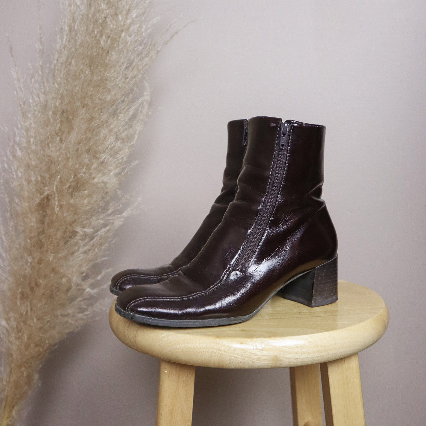 Vintage x Faux Leather Booties (6)