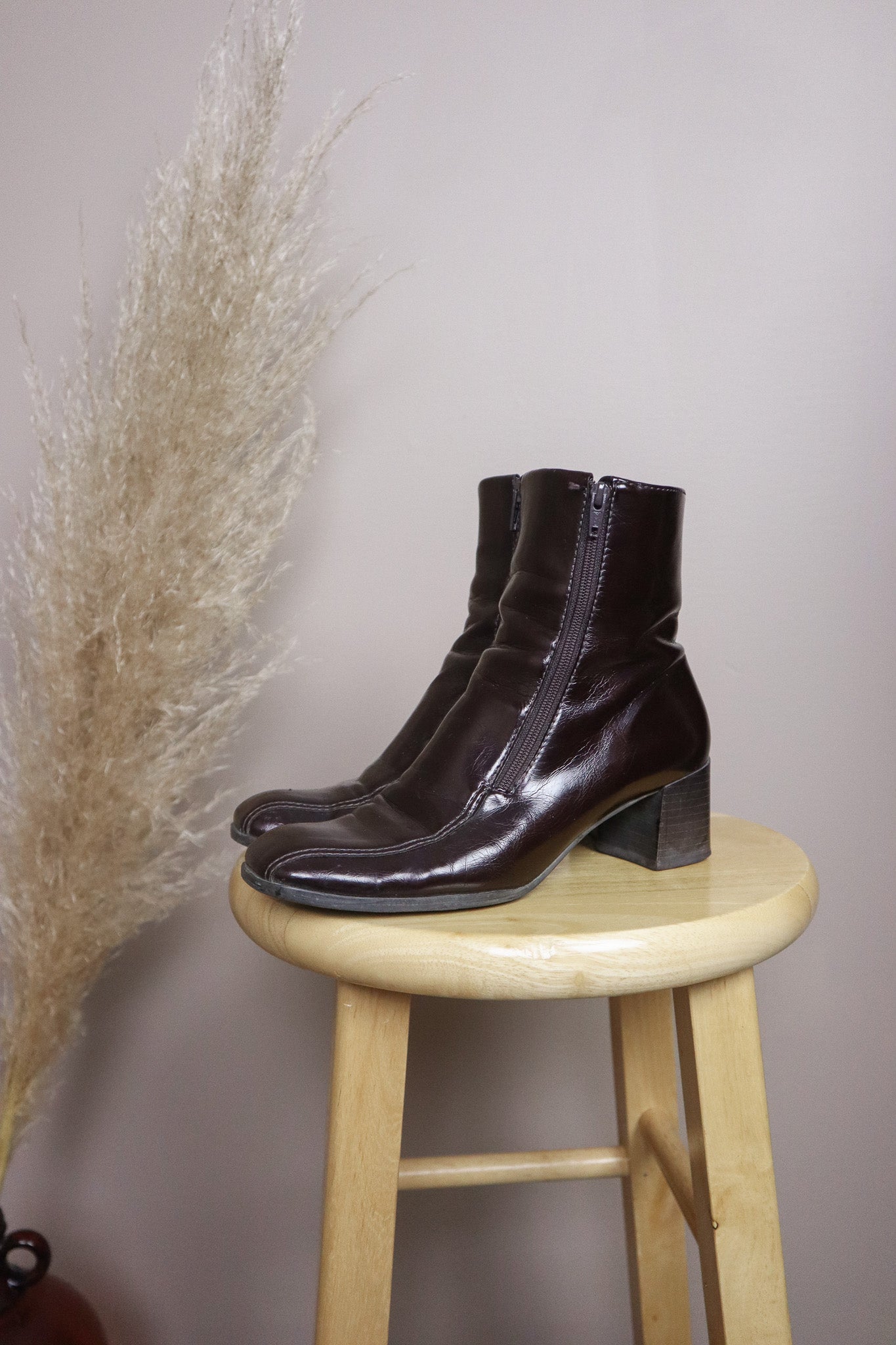 Vintage x Faux Leather Booties (6)