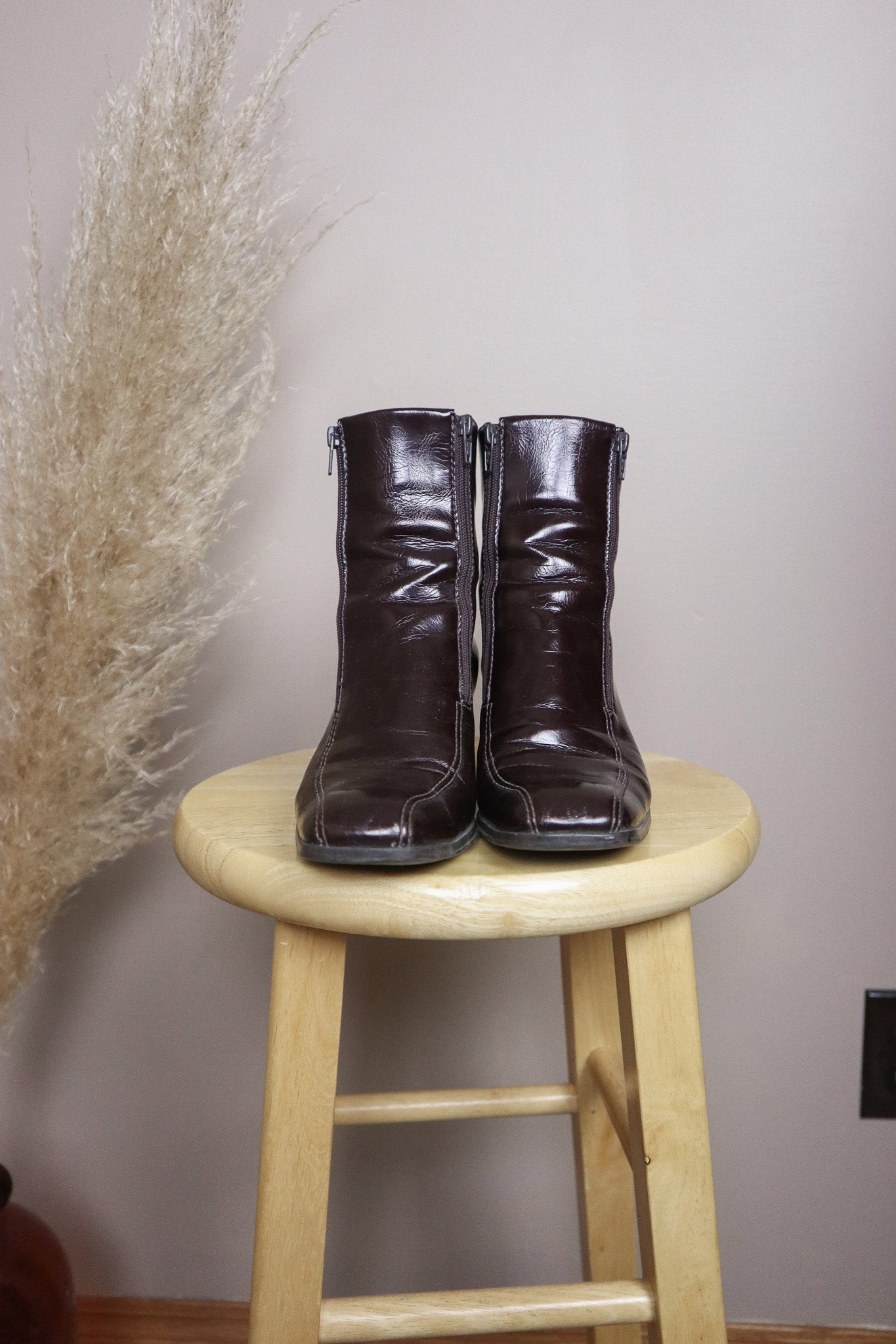 Vintage x Faux Leather Booties (6)