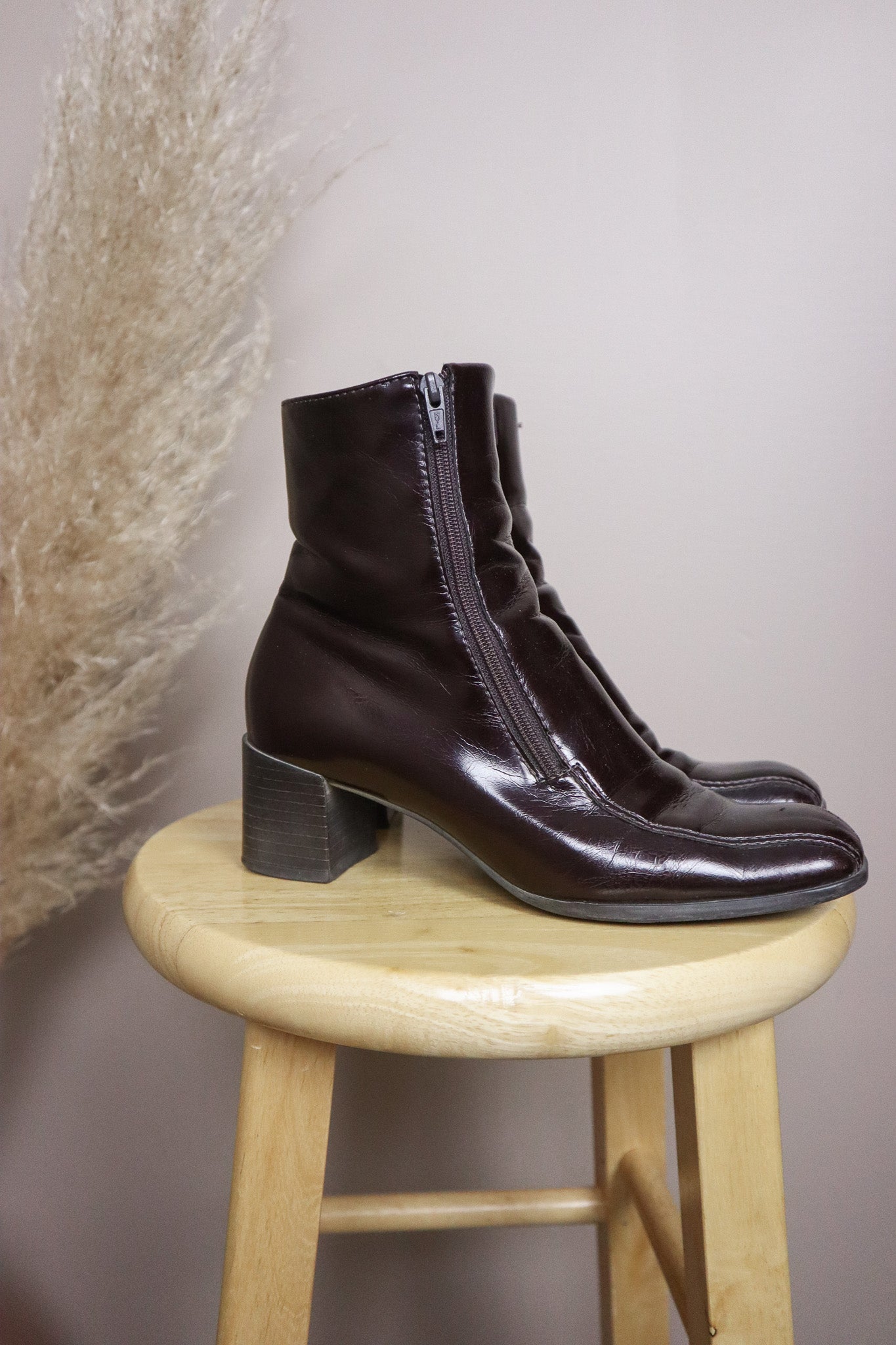 Vintage x Faux Leather Booties (6)