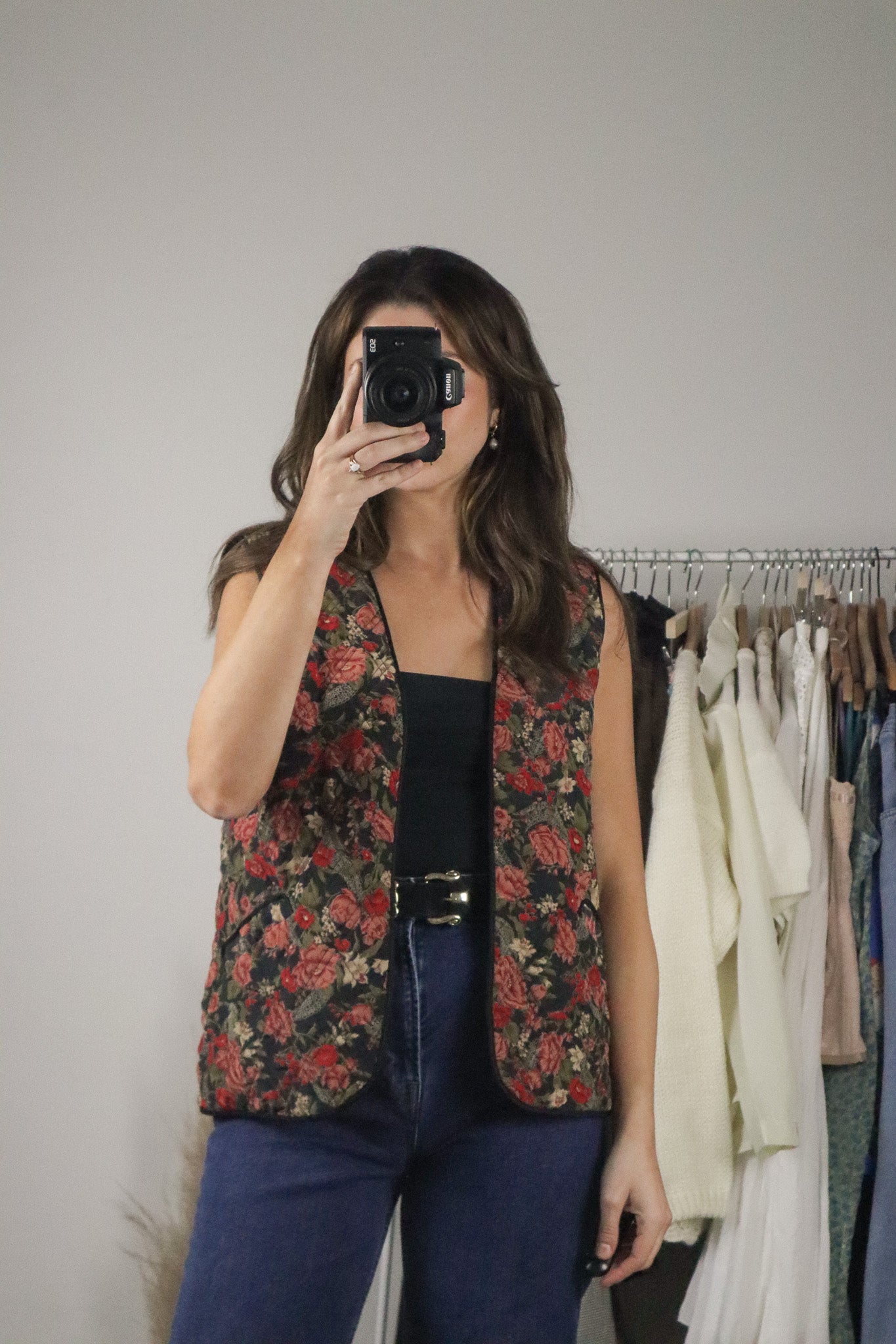 Vintage x Quilted Floral Vest (M)