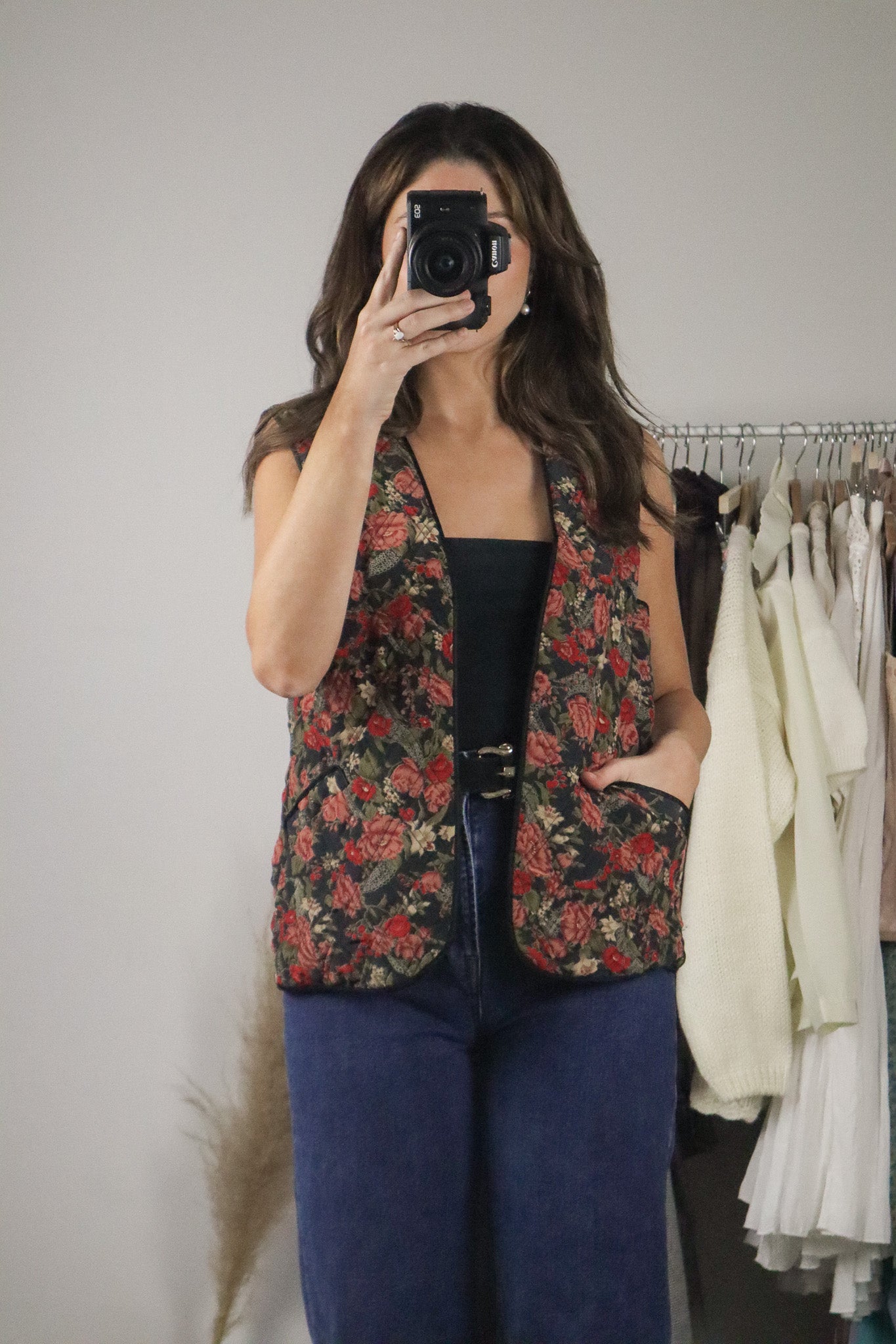 Vintage x Quilted Floral Vest (M)